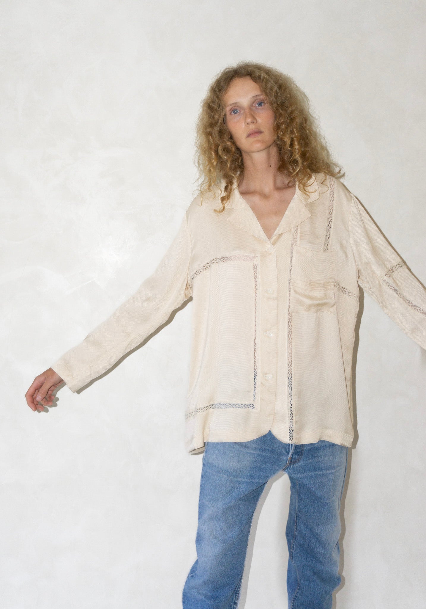 Cordera Viscose Shirt with Lace Shell