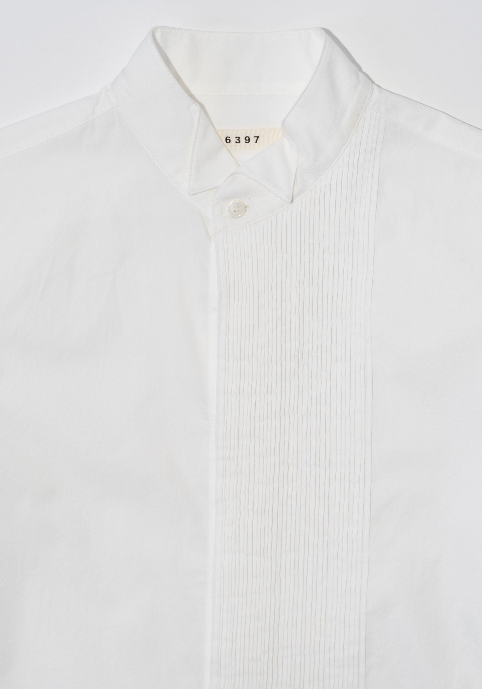 6397 Micro Pleat Formal Shirt in White