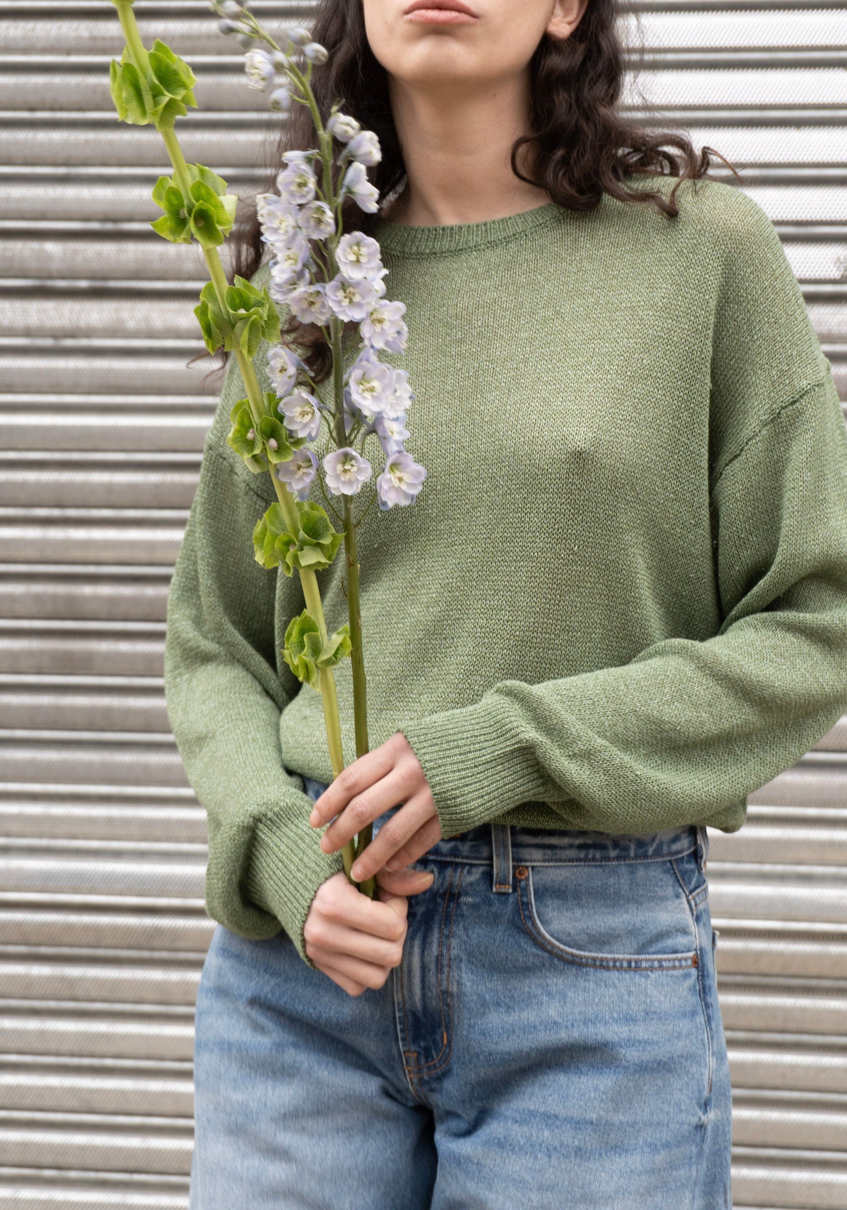 Oversized Washi Paper Sweater in Sauge