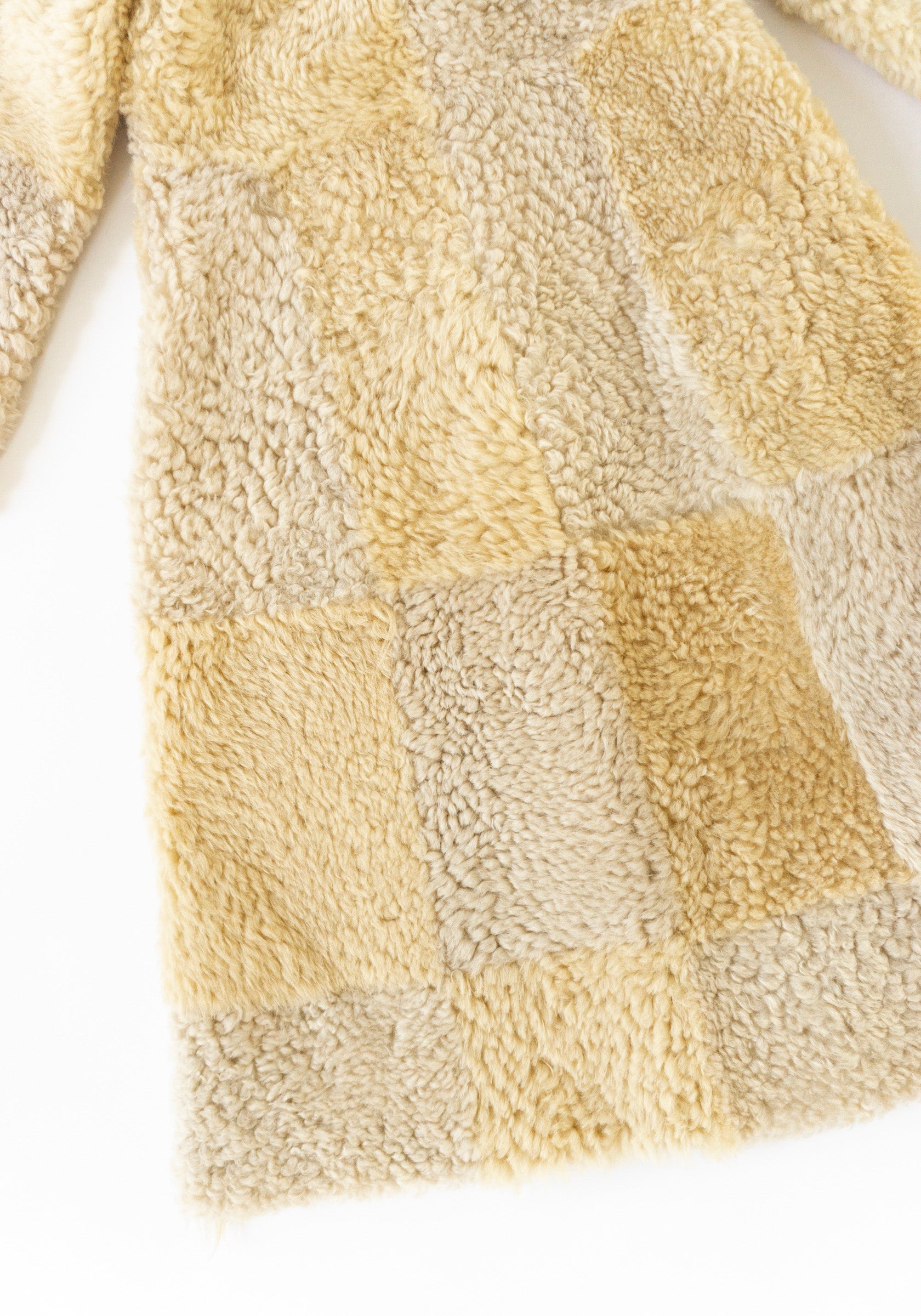 milena silvano albizia patched shearling tonal coat
