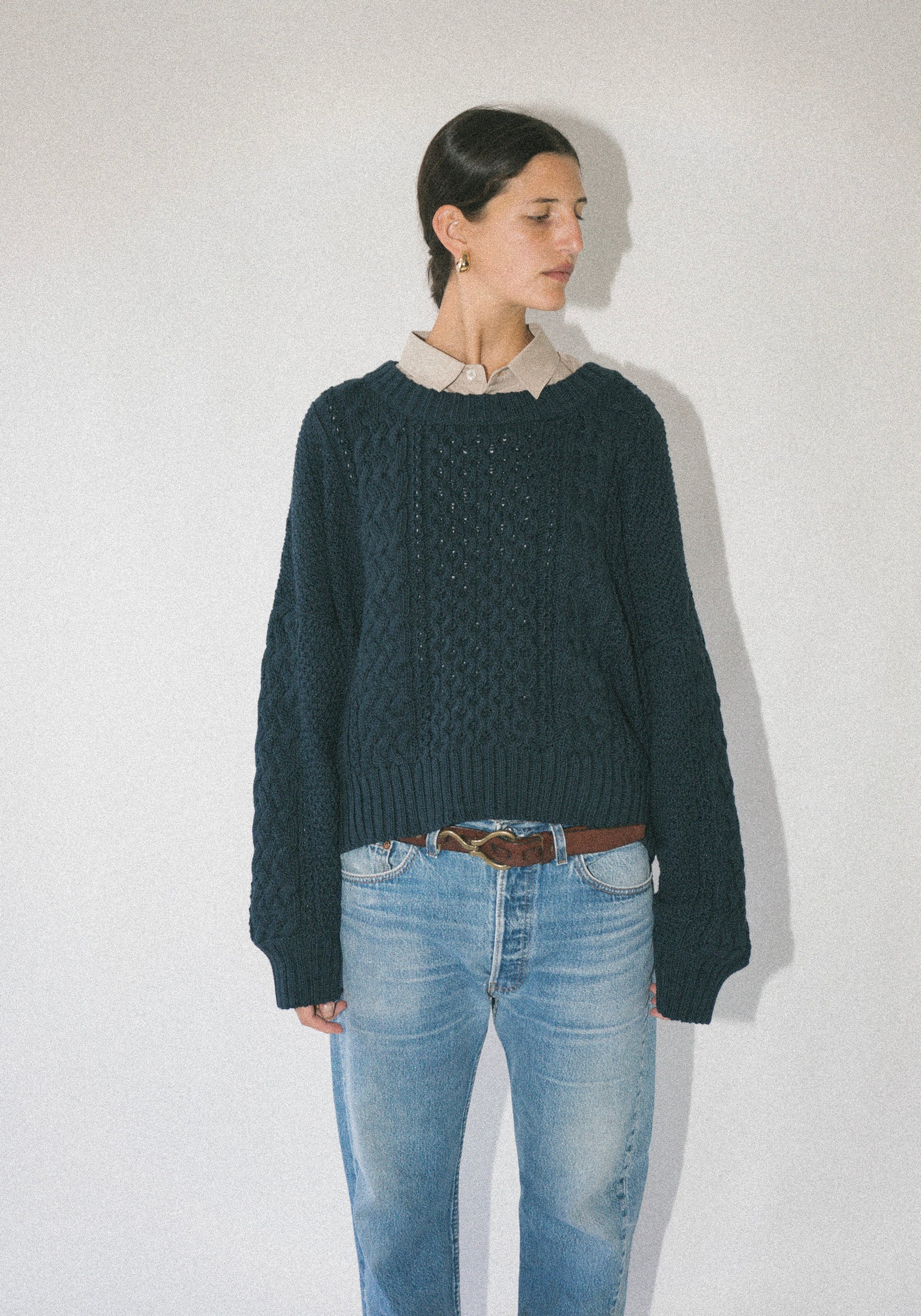 Fisherman Sweater in Navy