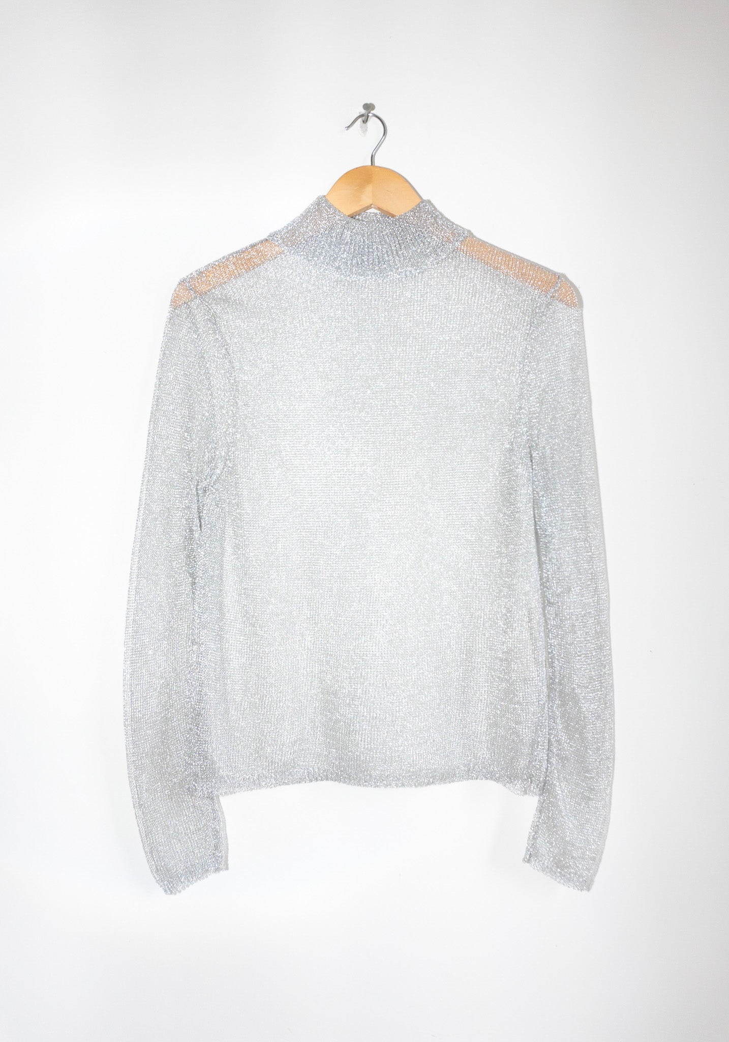 Mesh Turtleneck Sweater