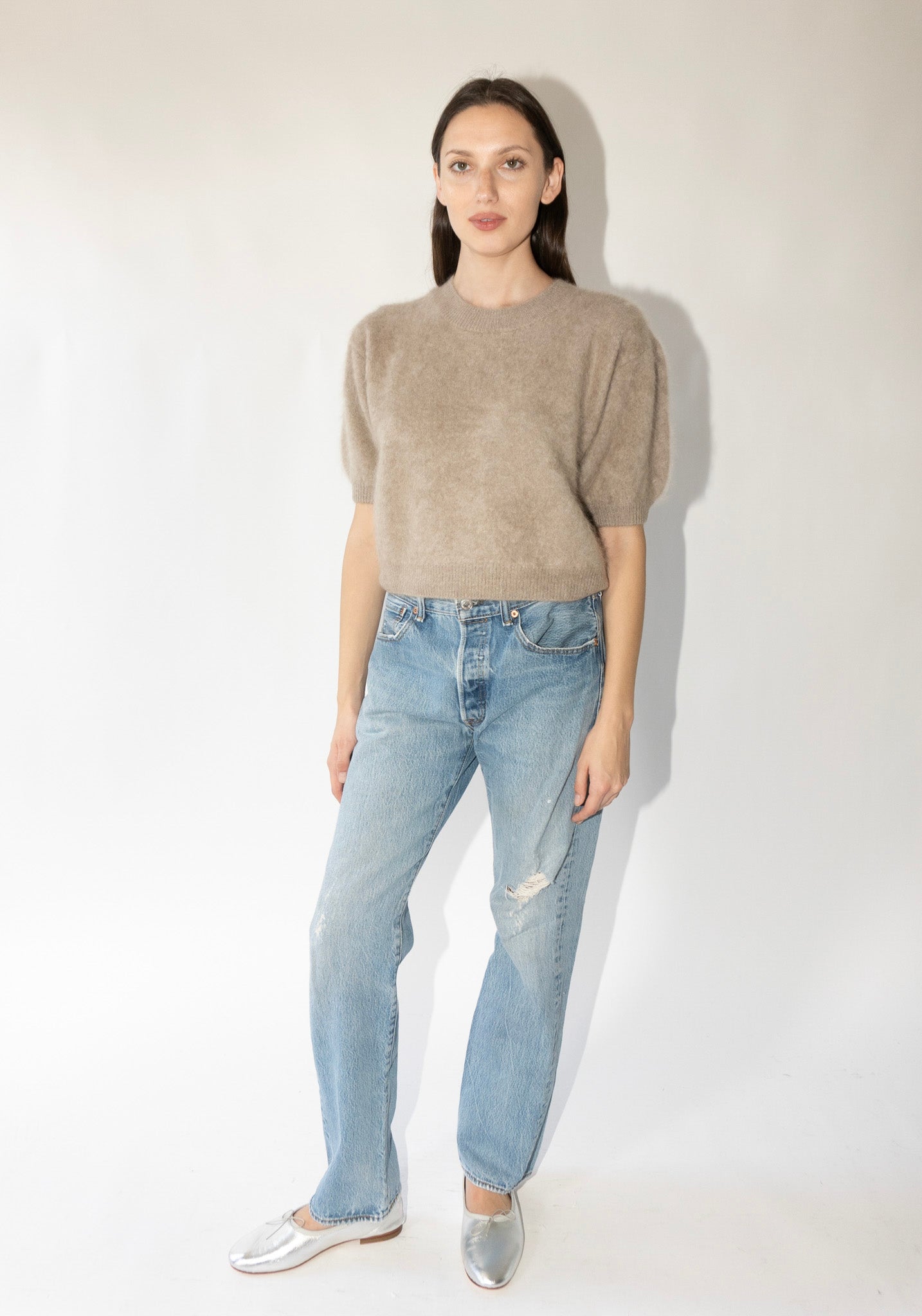 Lisa Yang Juniper Sweater in Mole Brushed