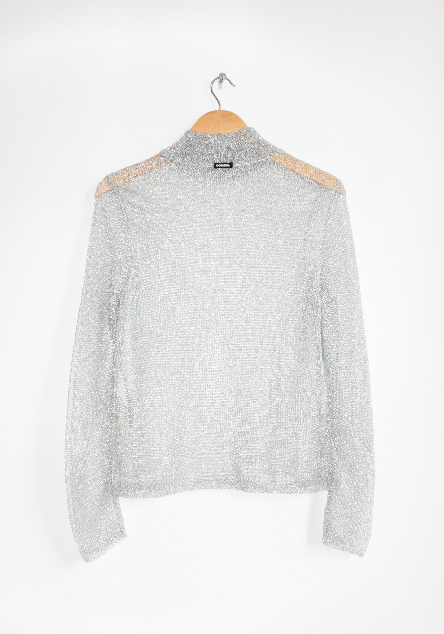 Mesh Turtleneck Sweater