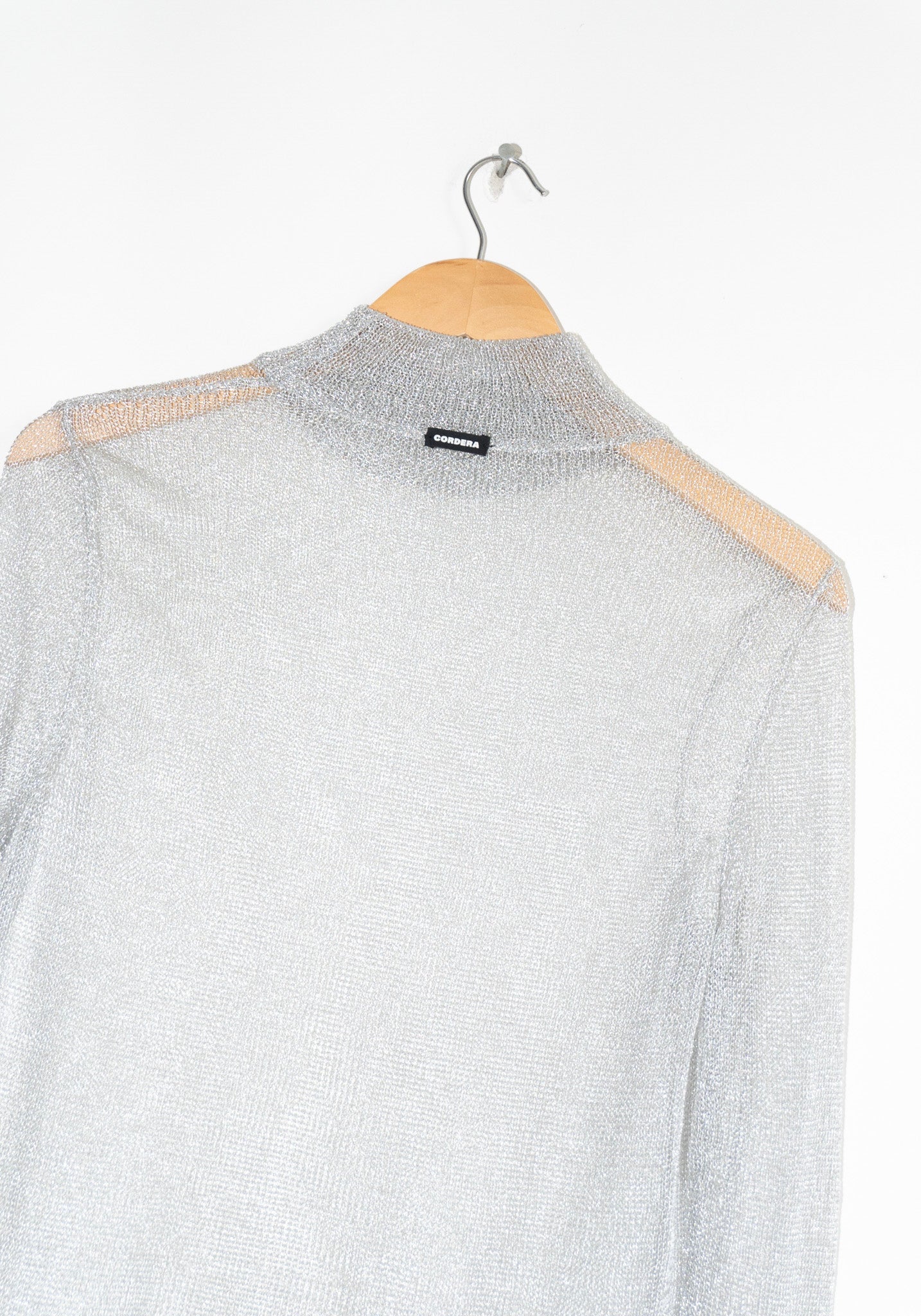 Mesh Turtleneck Sweater