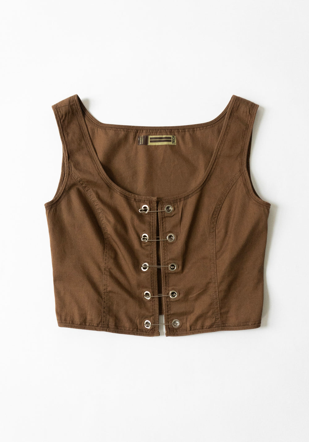 Vintage Alberta Ferretti Safety Pin Top in Brown