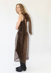 Silk Organza Gathered Isabella Dress in Chestnut
