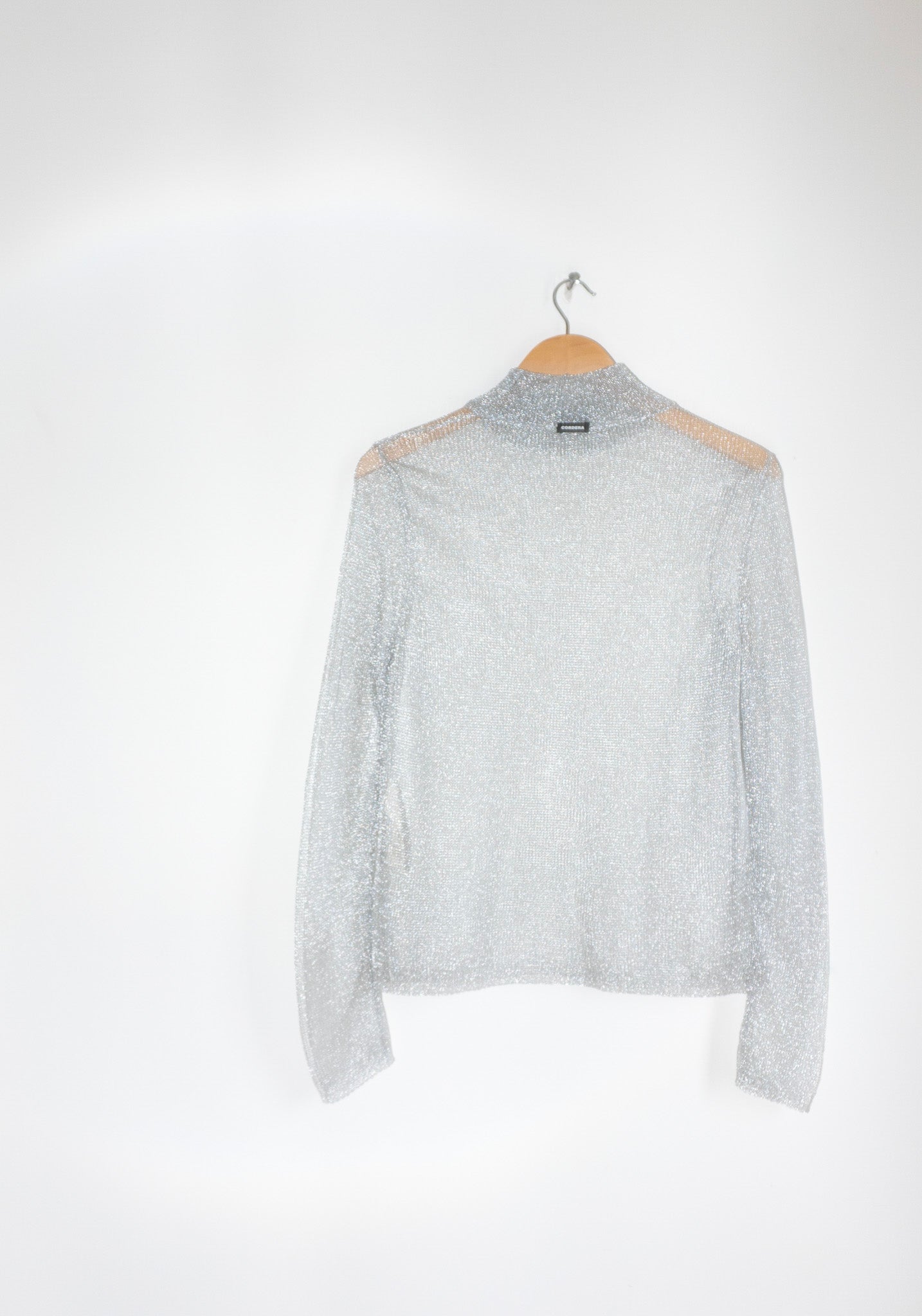 Mesh Turtleneck Sweater