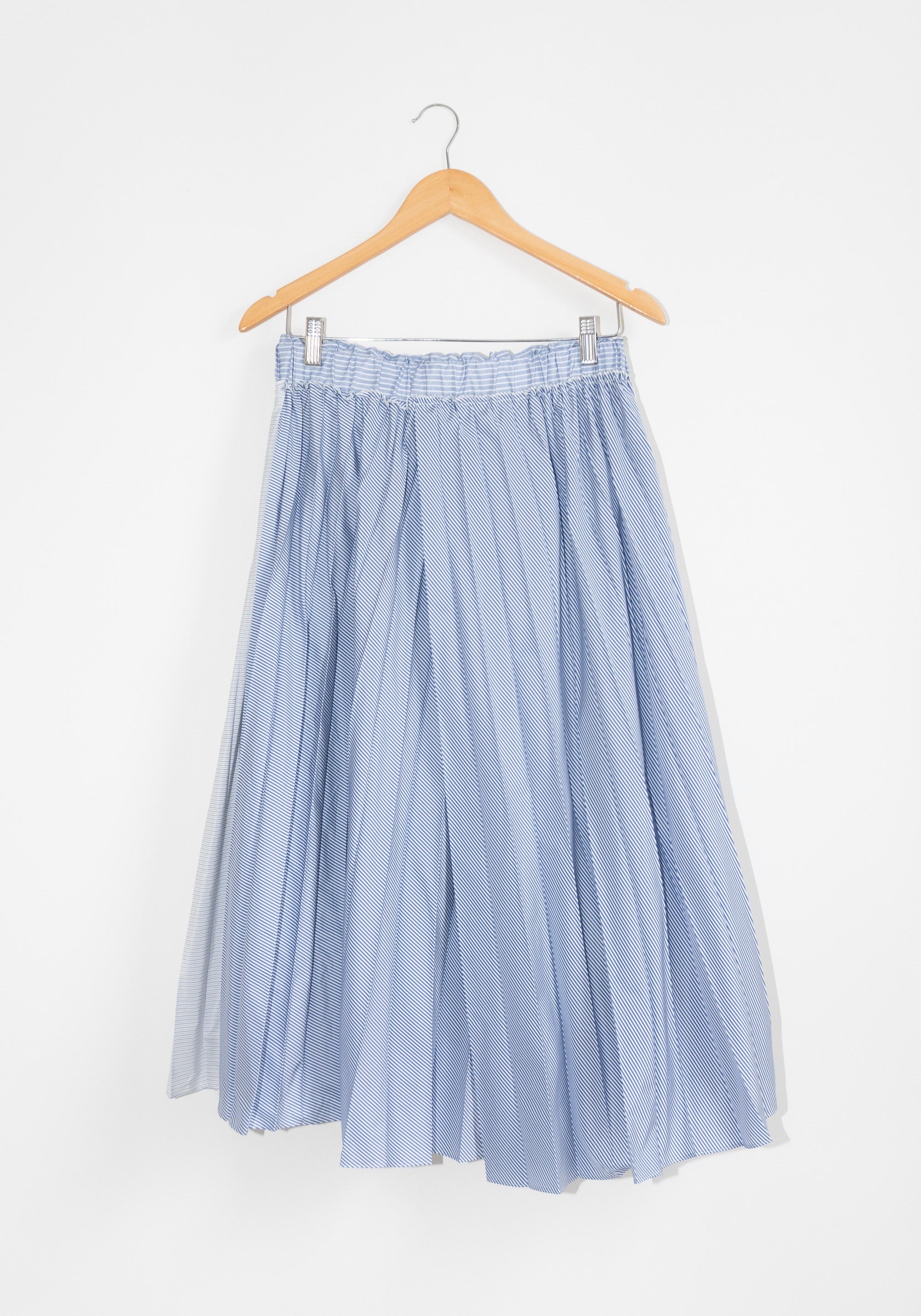 Safi Pleated Skirt in Sapphire Stripe – VESTIGE
