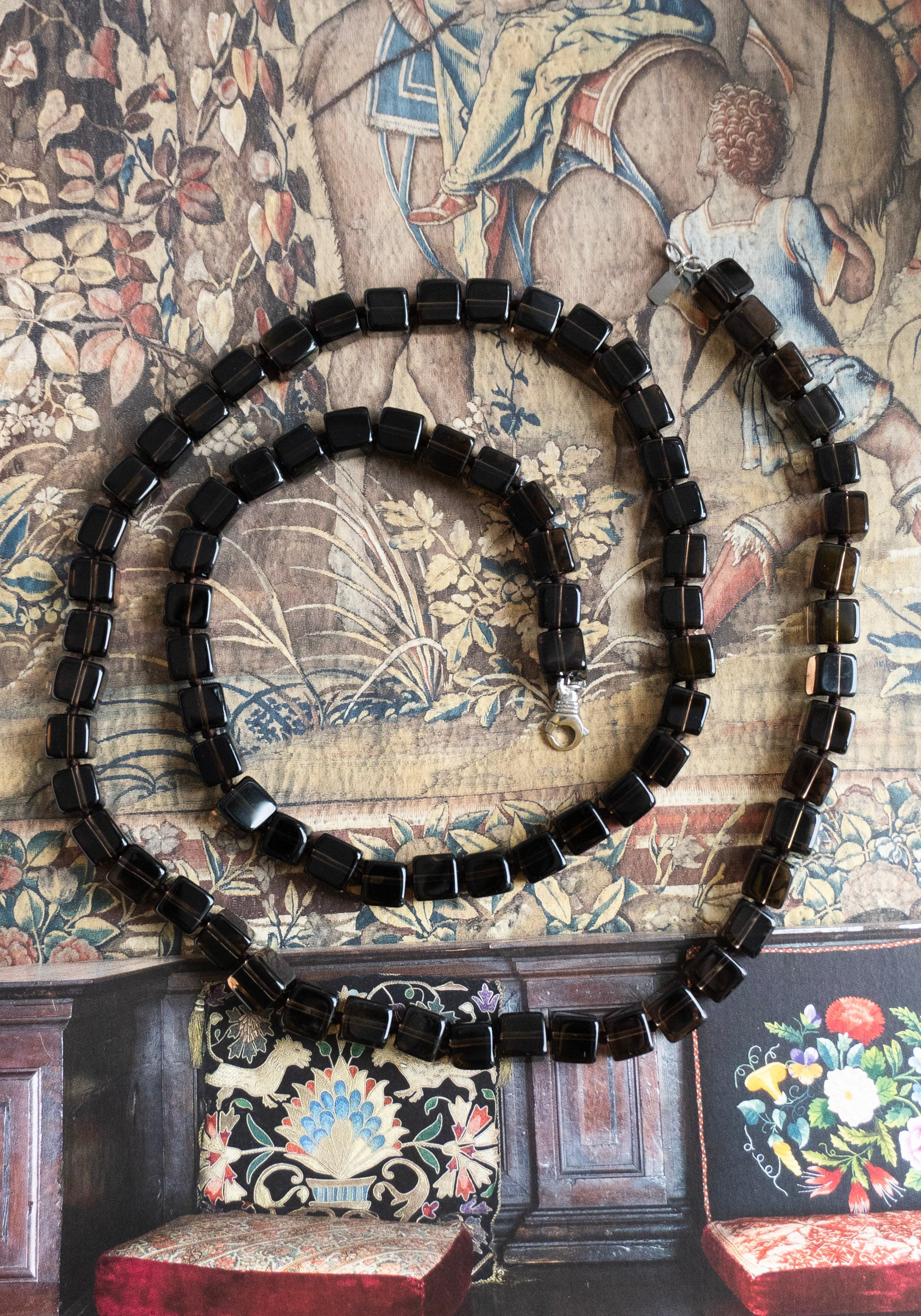 Tina Smokey Quartz Cube Necklace