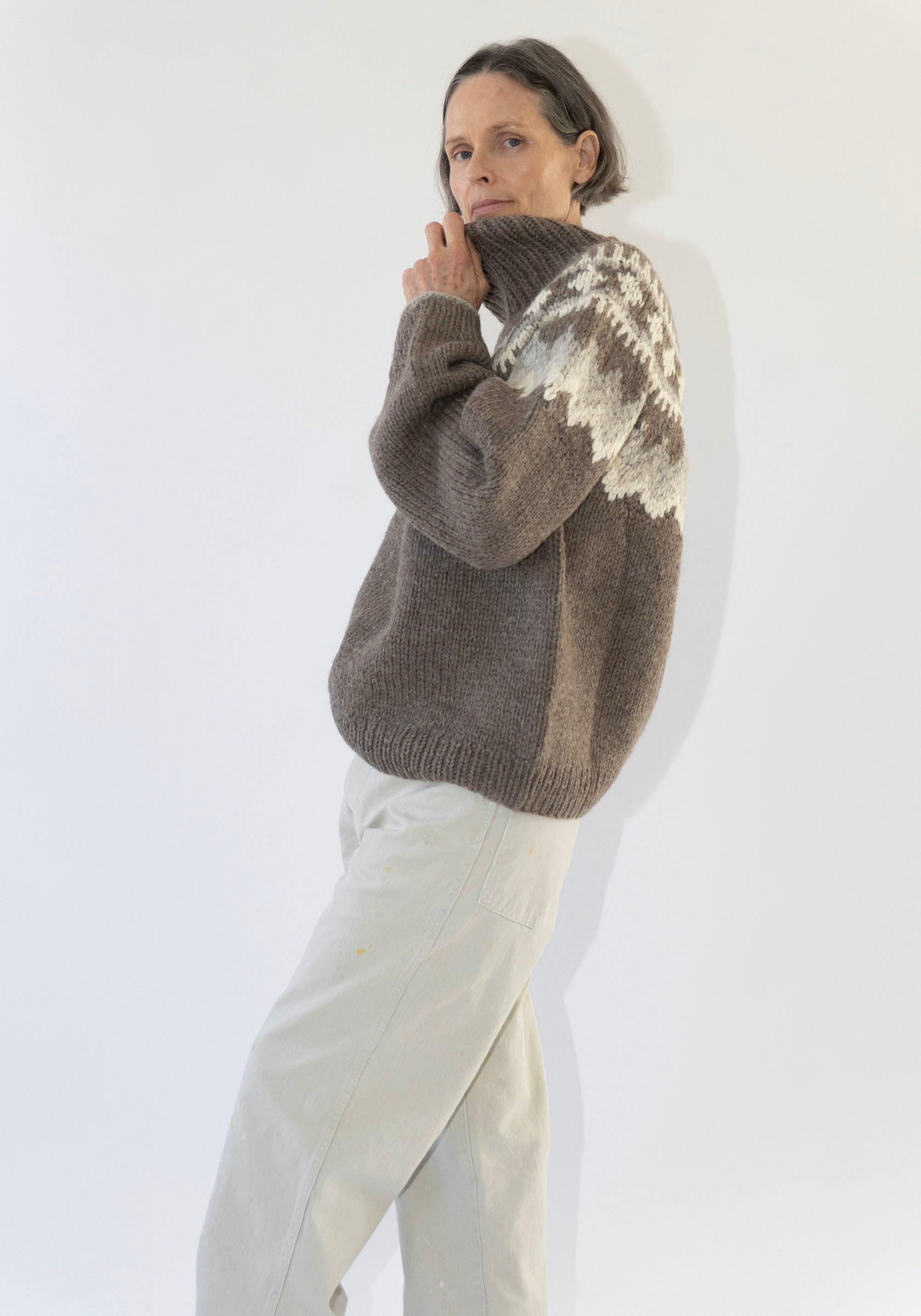 6397 Sedona Hand Knit Sweater in Mink Fairisle – VESTIGE