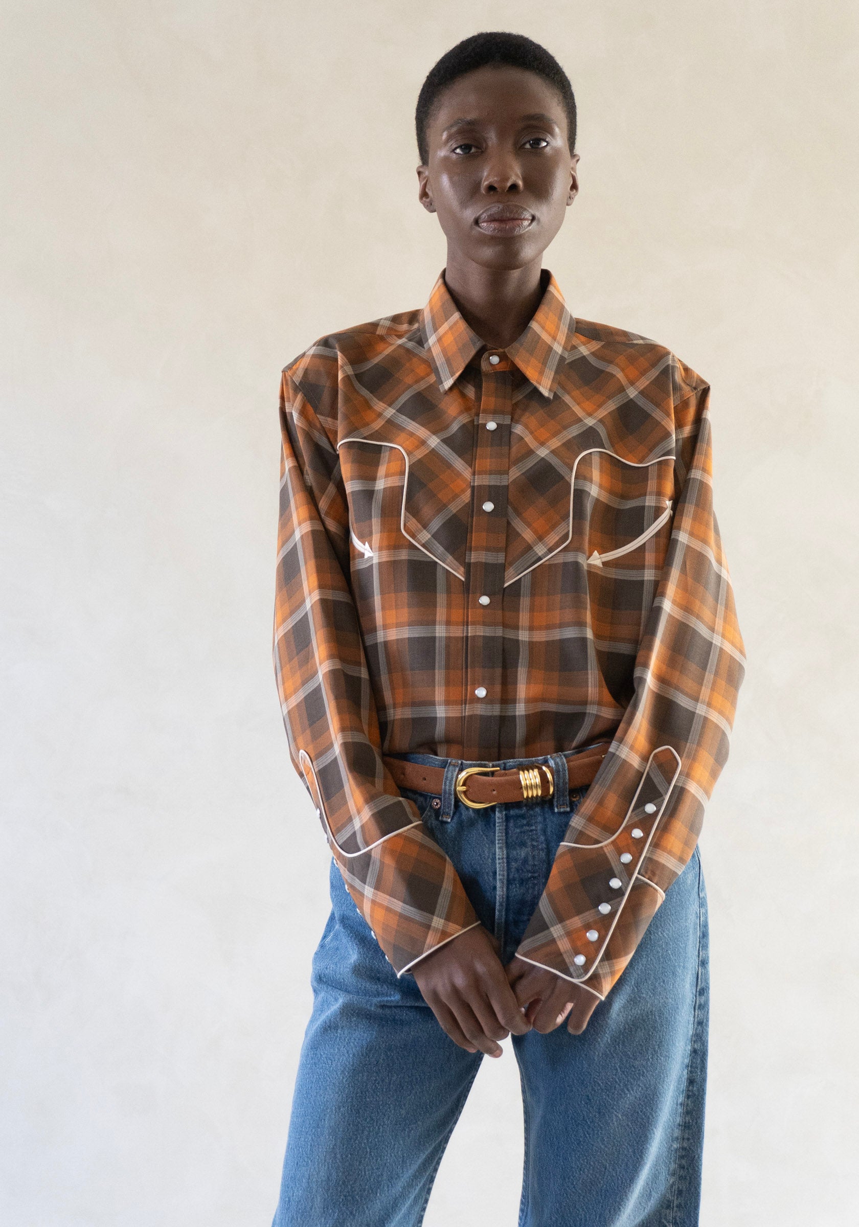 6397 Western Shirt in Red Rock