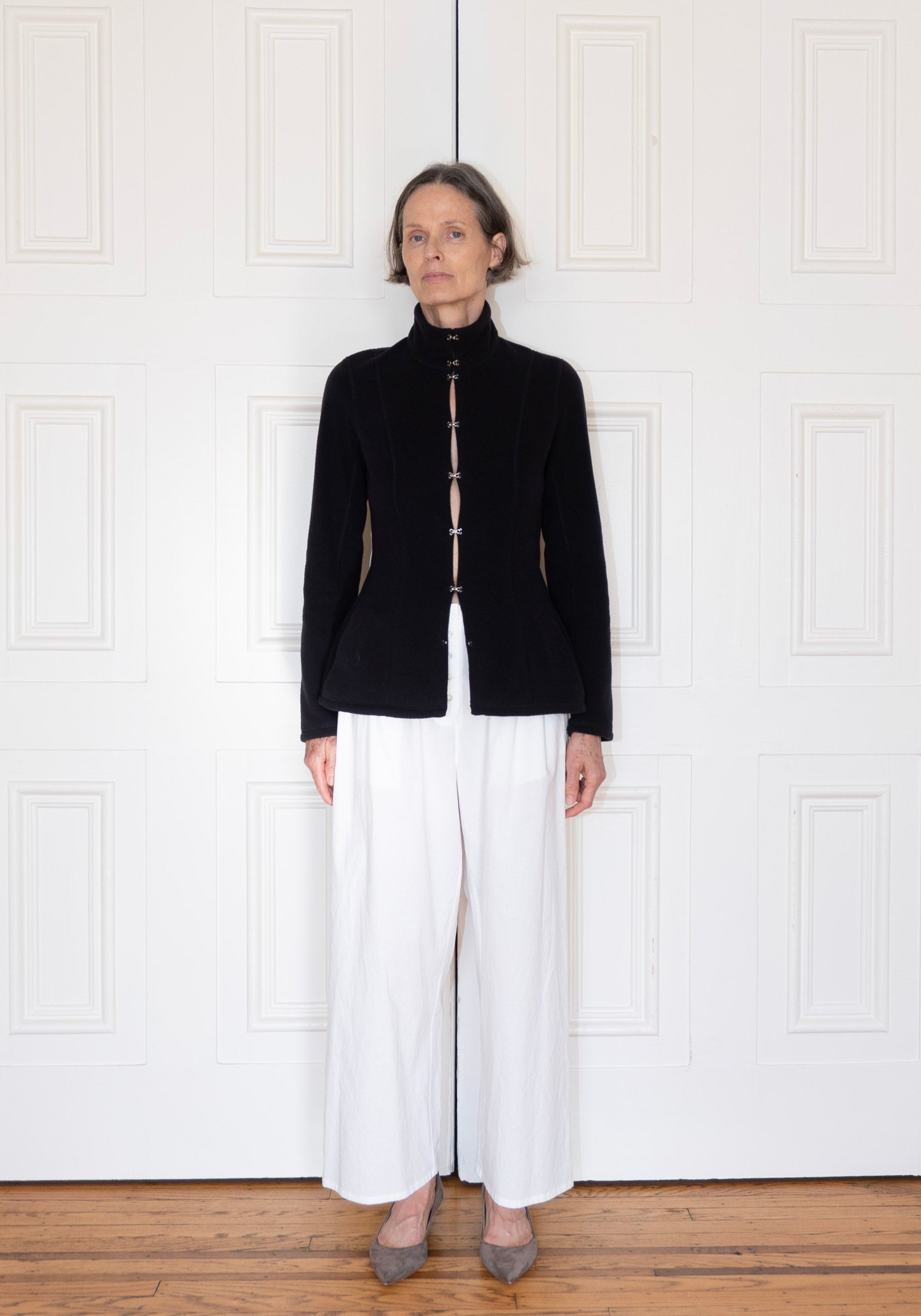 Colleen Allen Cotton Drawstring Pant in Natural White