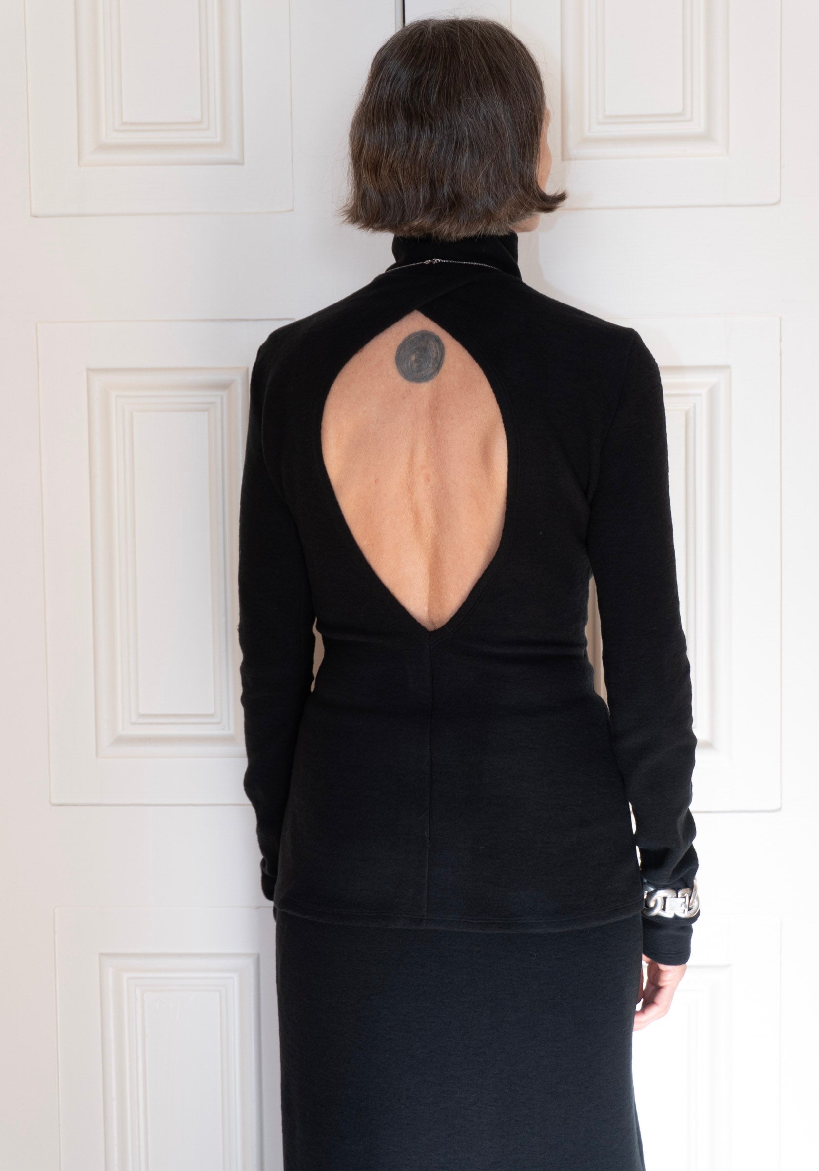 Colleen Allen Keyhole Turtleneck in Black