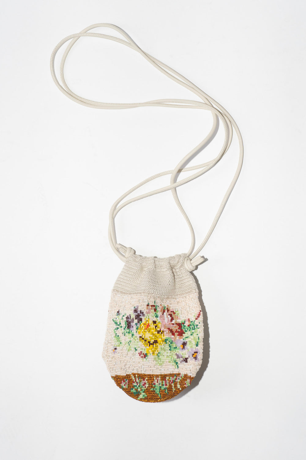 Cordera Crochet Beaded Bag in Cream
