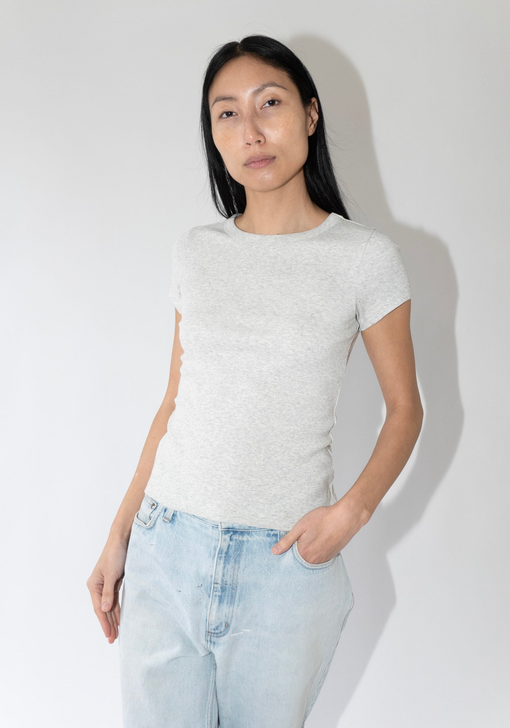 Flore Flore Car Baby Tee in Heather Grey

