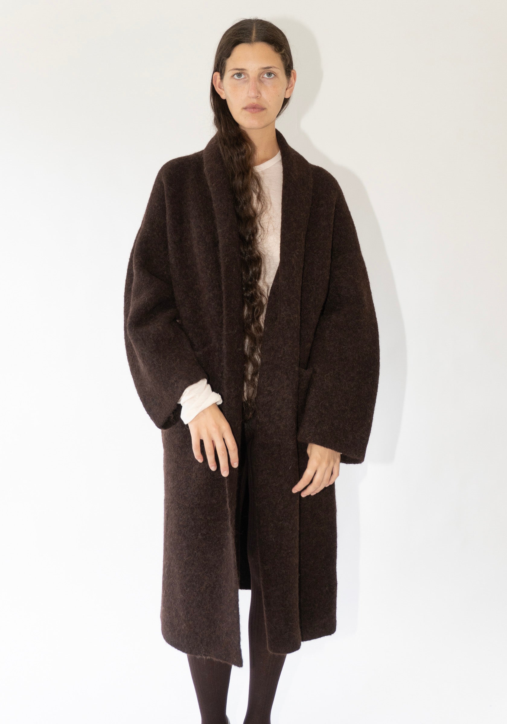 Lauren Manoogian Double Face Long Coat in Merlot