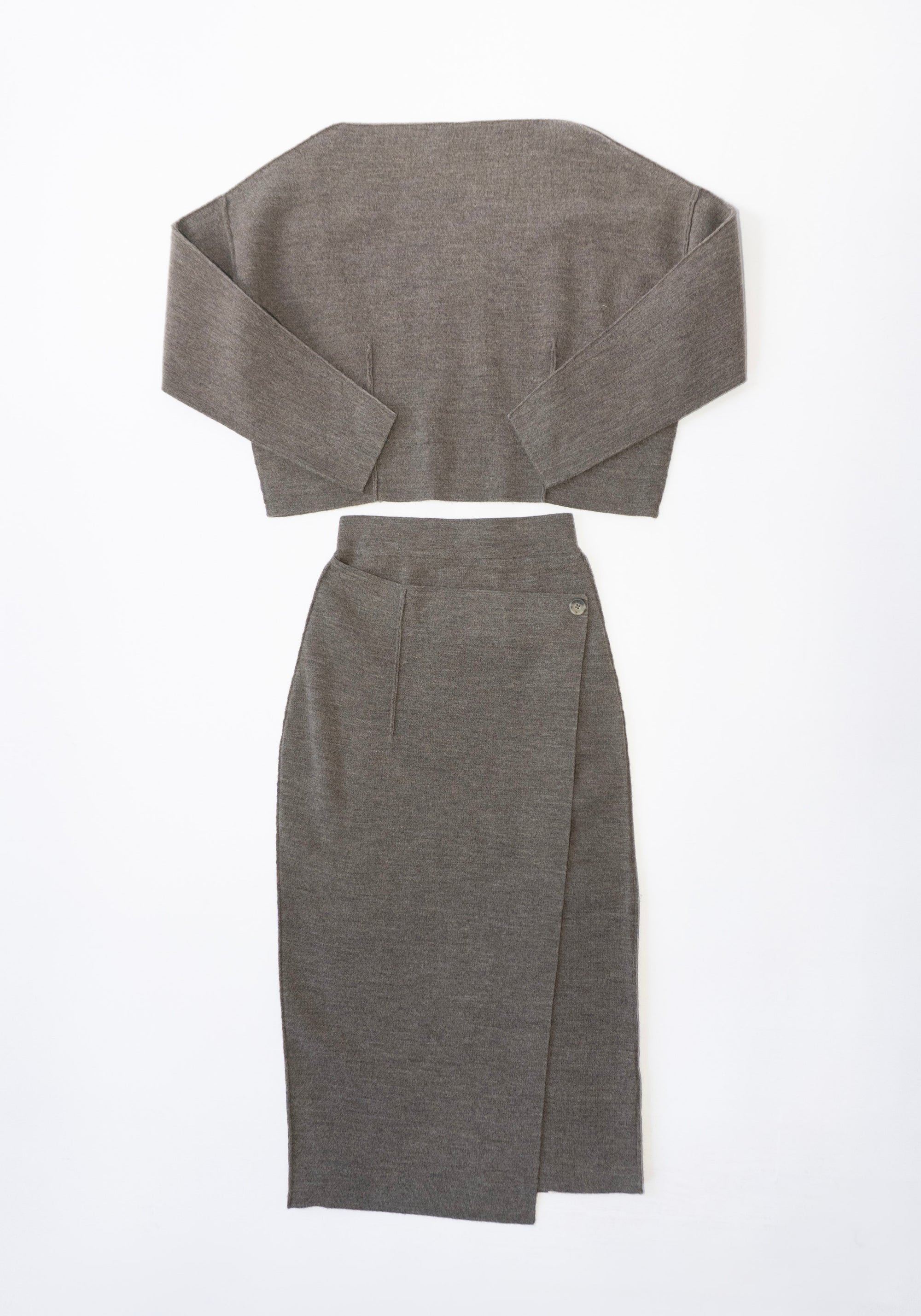 Lauren Manoogian Double Knit Blanket Skirt in Cinder