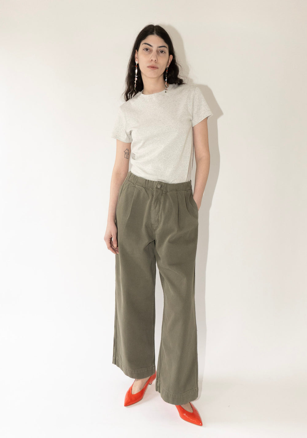 Lauren Manoogian Washed Trouser in Fatigue