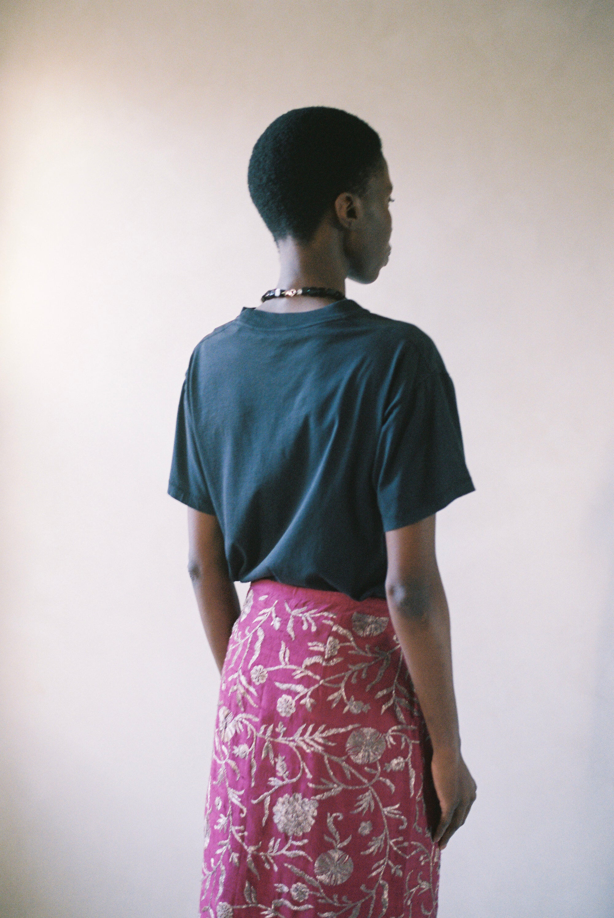 Kasab Slip Skirt with Kota in Magenta