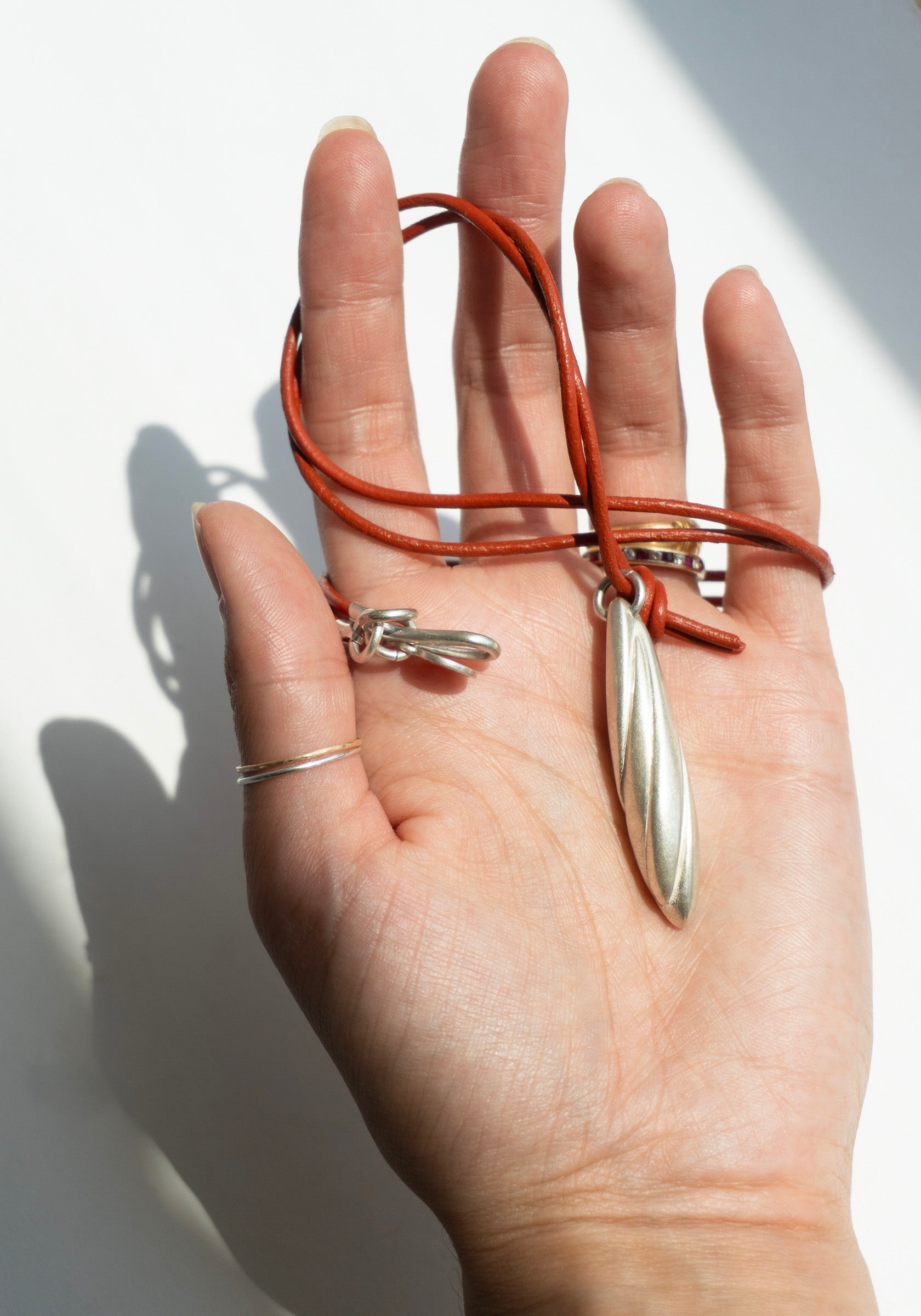 Sapir Bachar Earth Long Scarlet Necklace in Silver