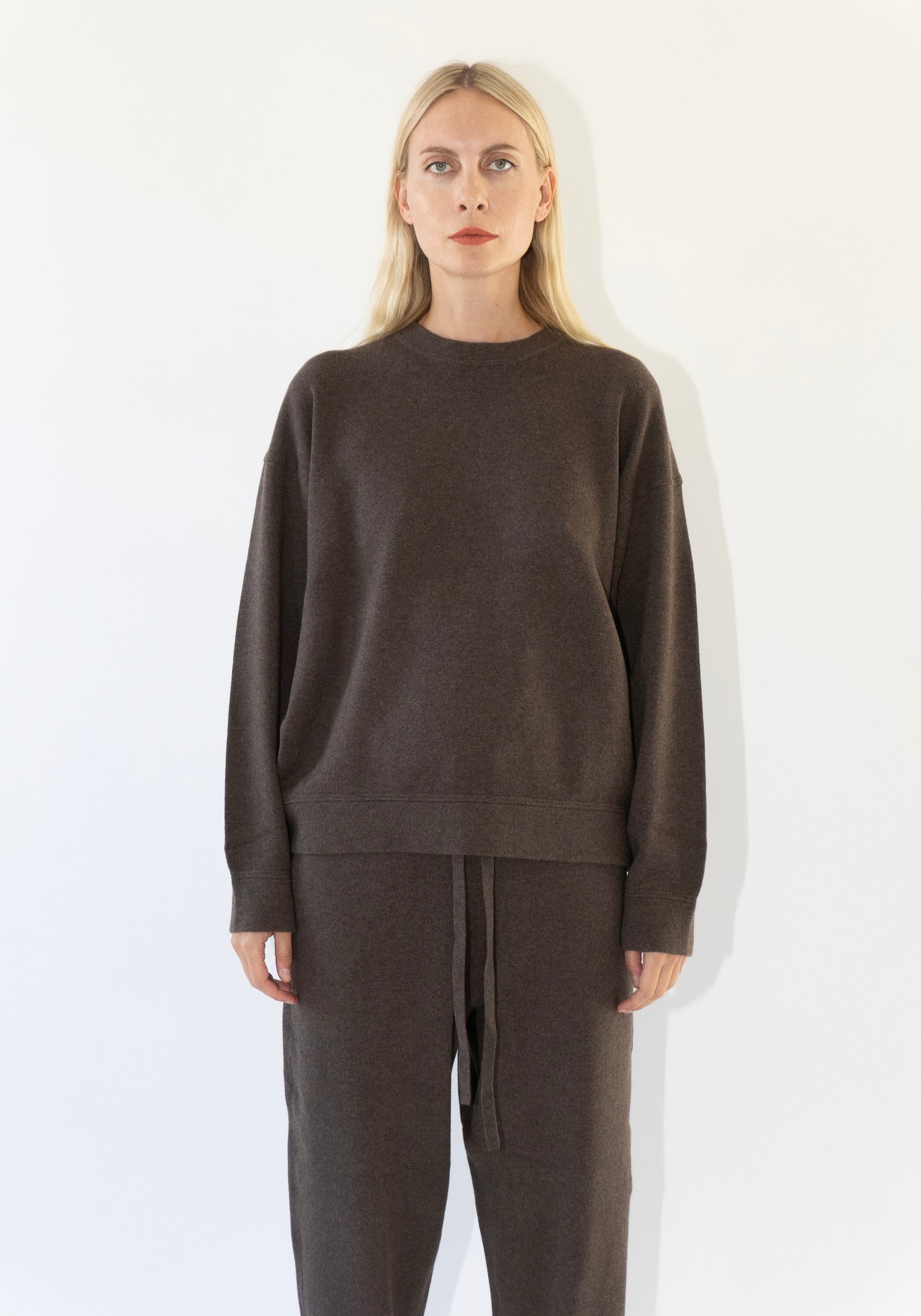 Knit Sweatshirt in Brownie