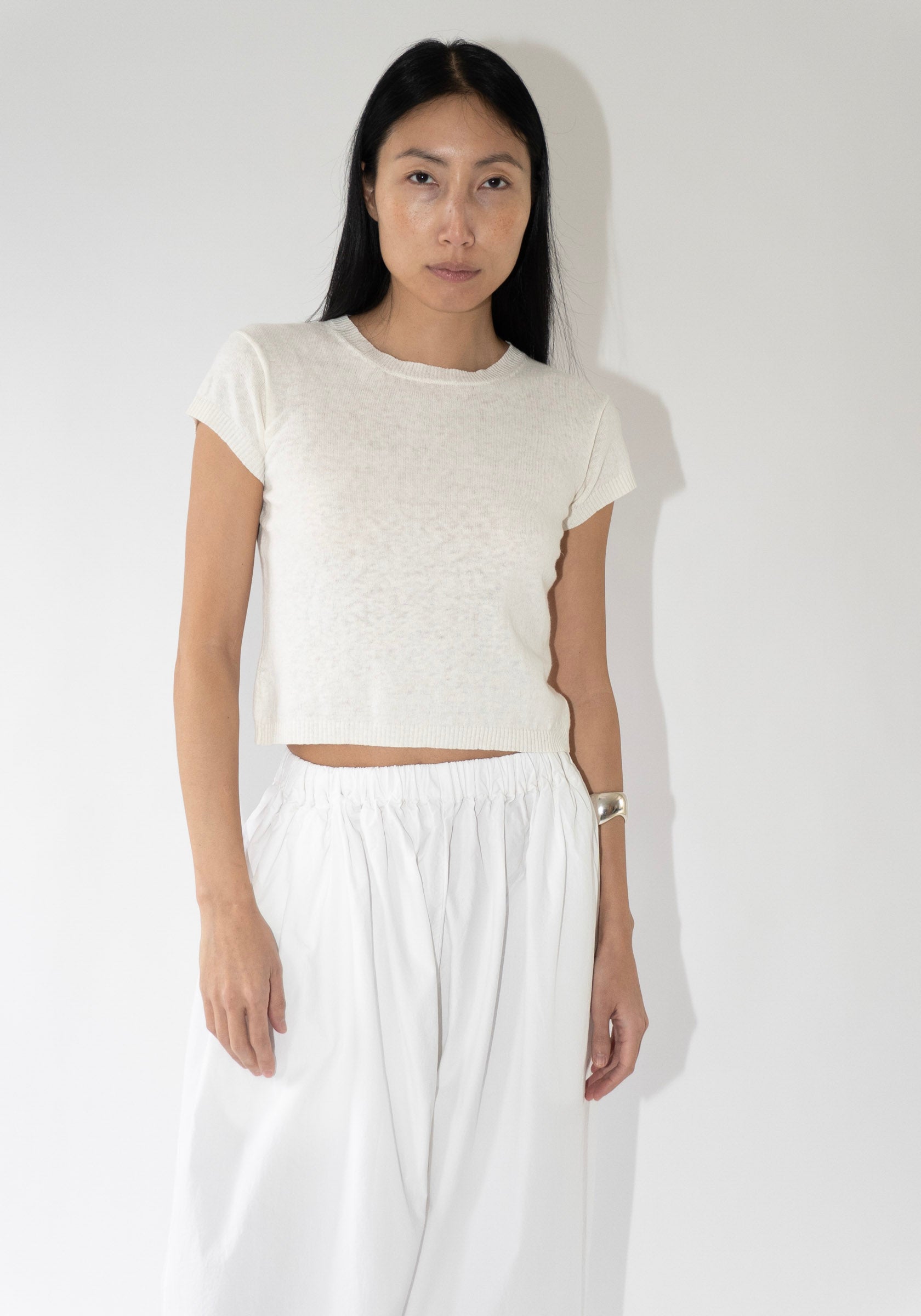 Shaina Mote Baby Tee in Chalk

