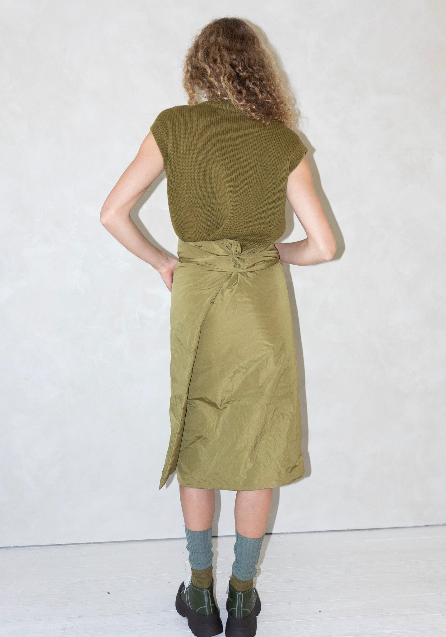 Sofie D'Hoore Sil Skirt in Olive Oil