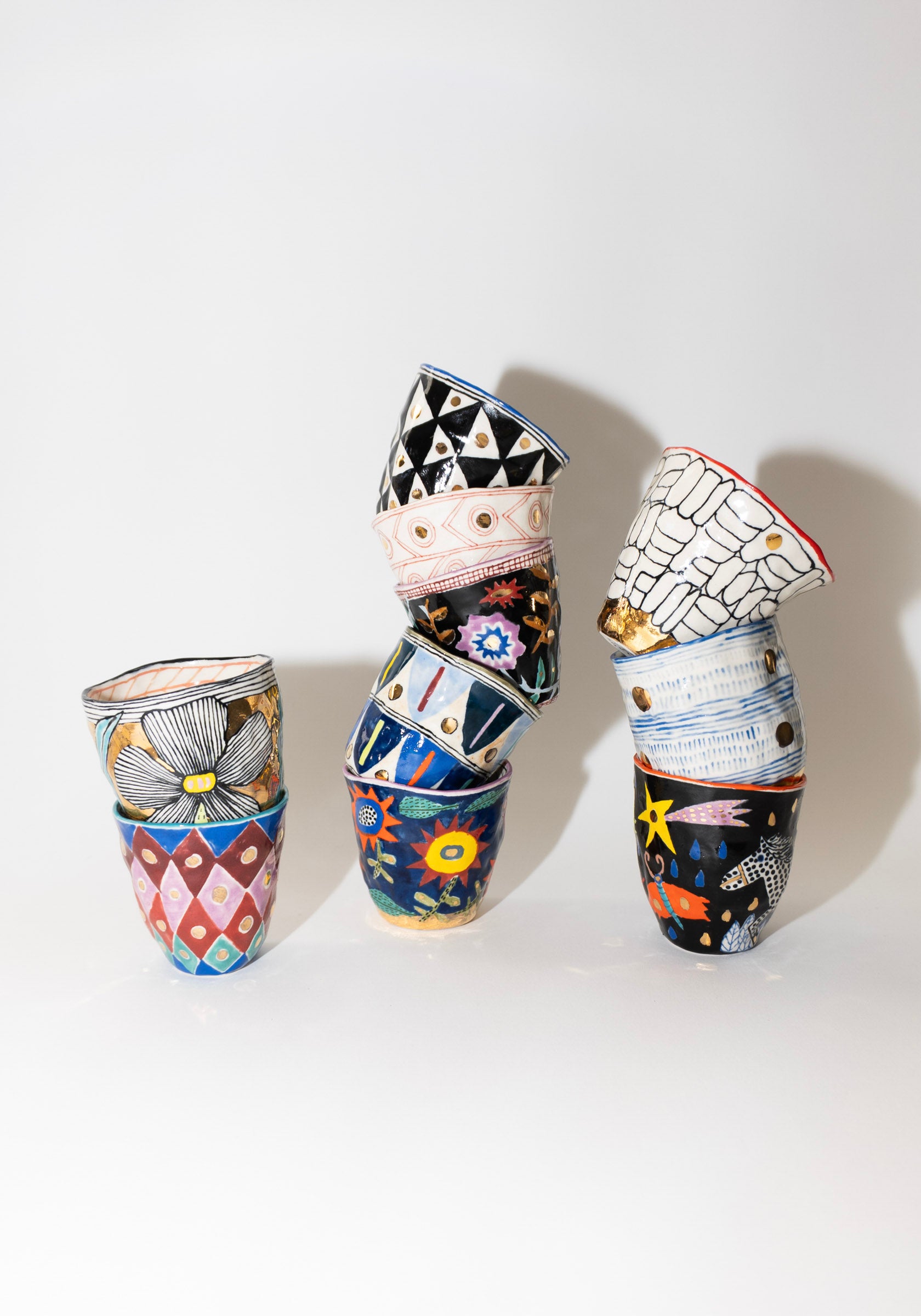 Dark Blue Geometric Tumbler