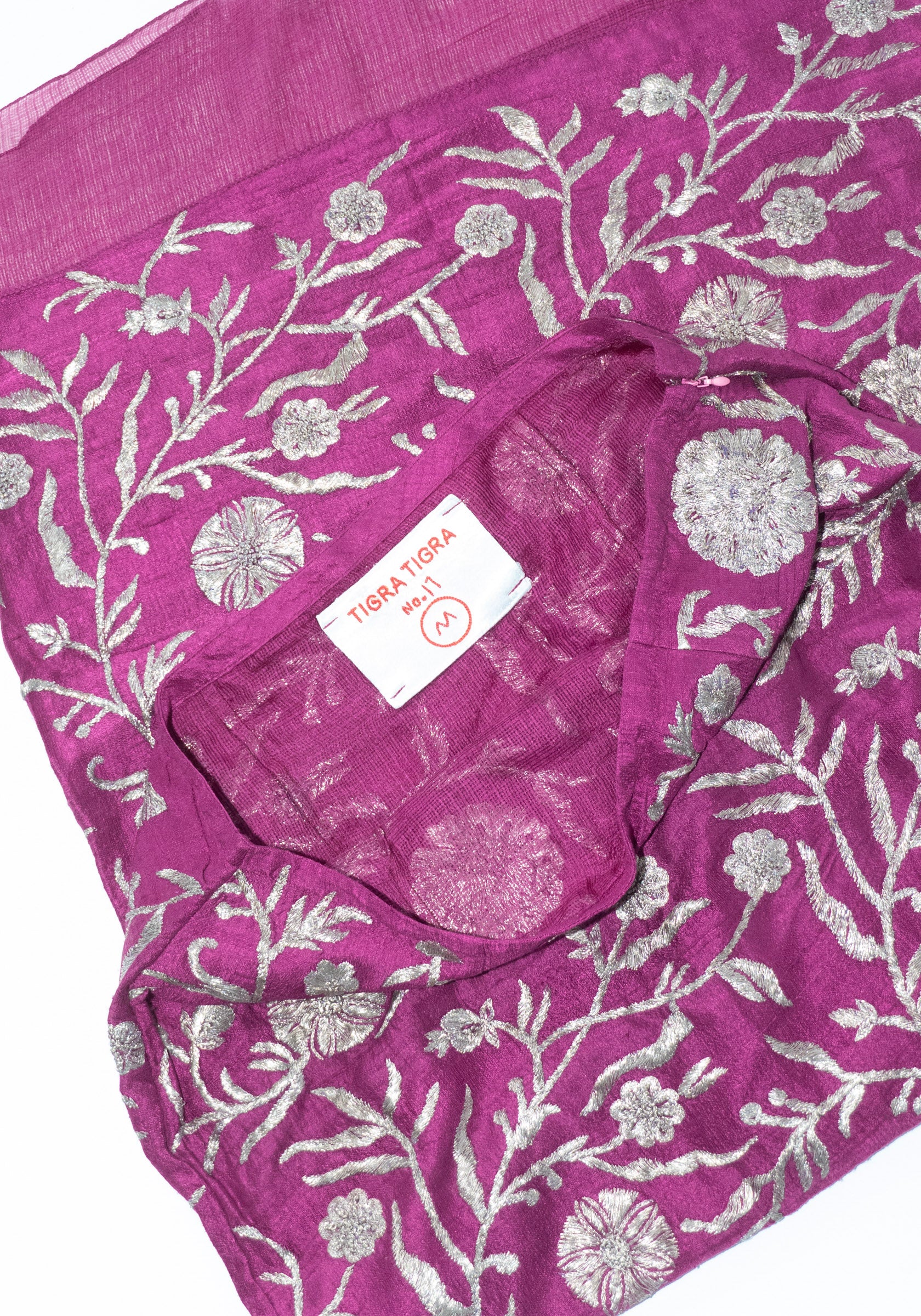 Kasab Slip Skirt with Kota in Magenta