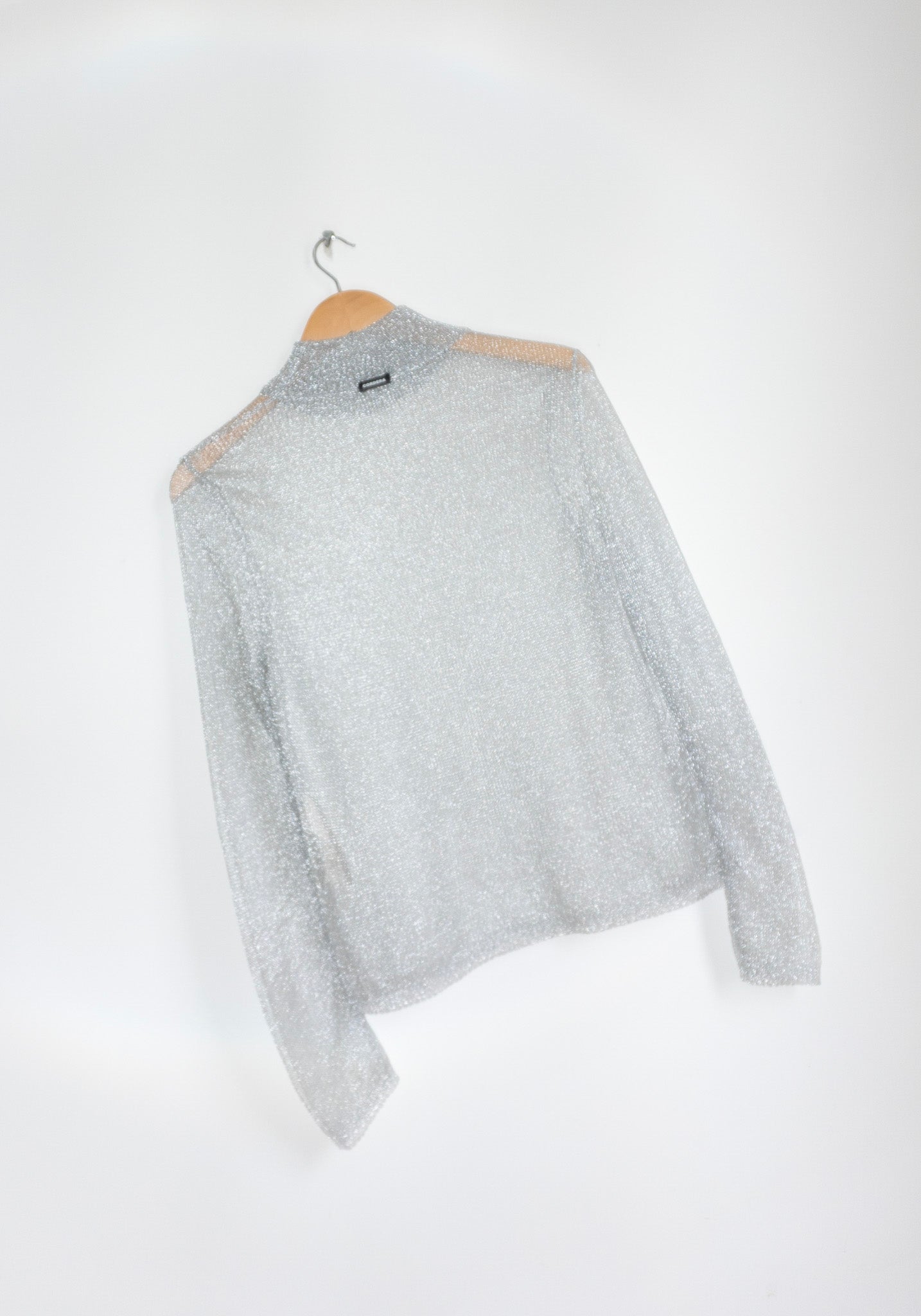 Mesh Turtleneck Sweater