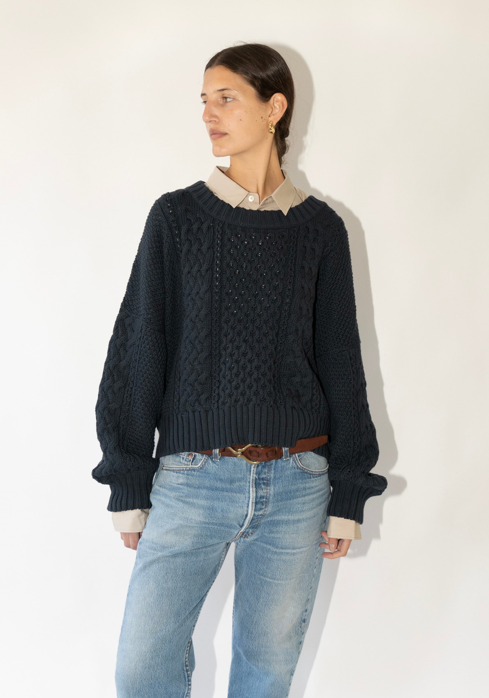 Fisherman Sweater in Navy