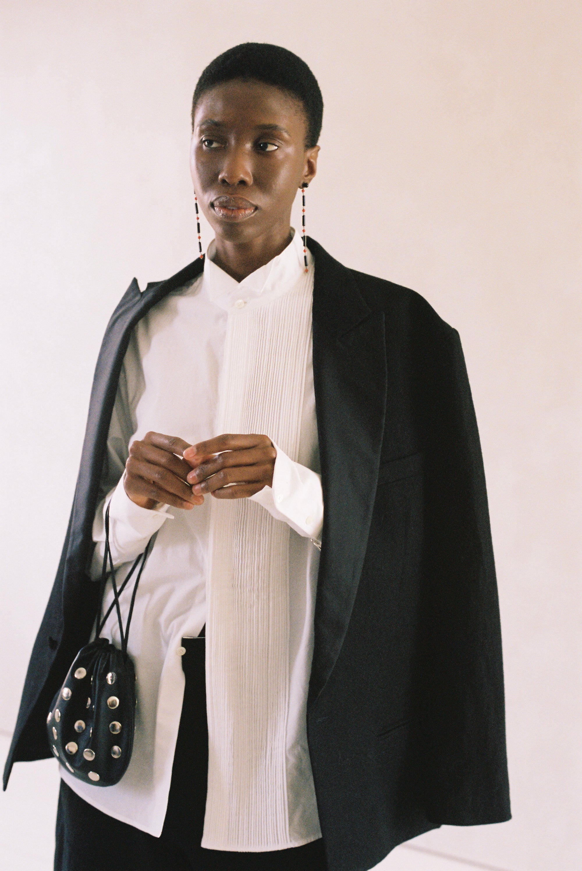 Onyx and Coral Earrings