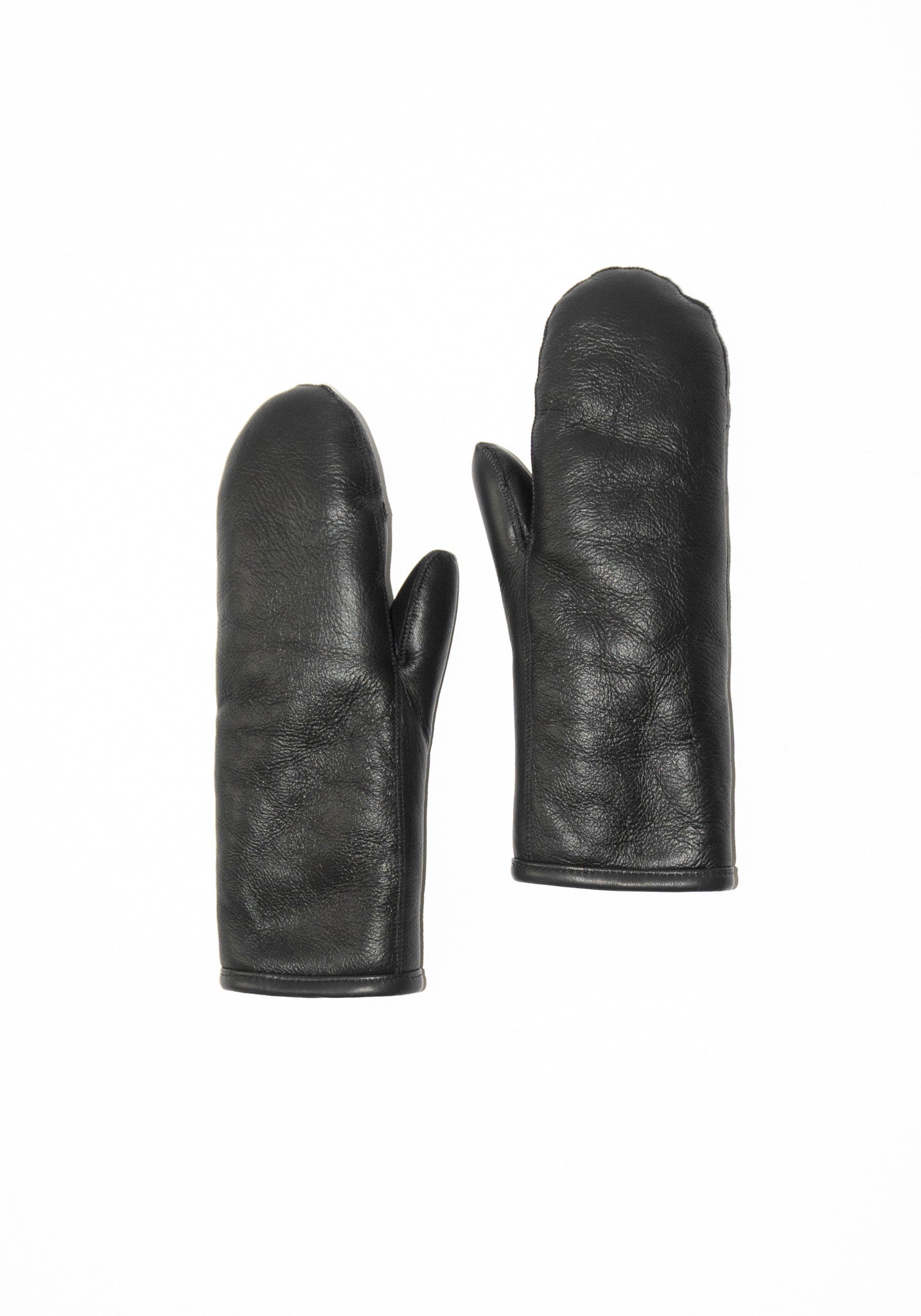 Cawley Black Leather Mittens