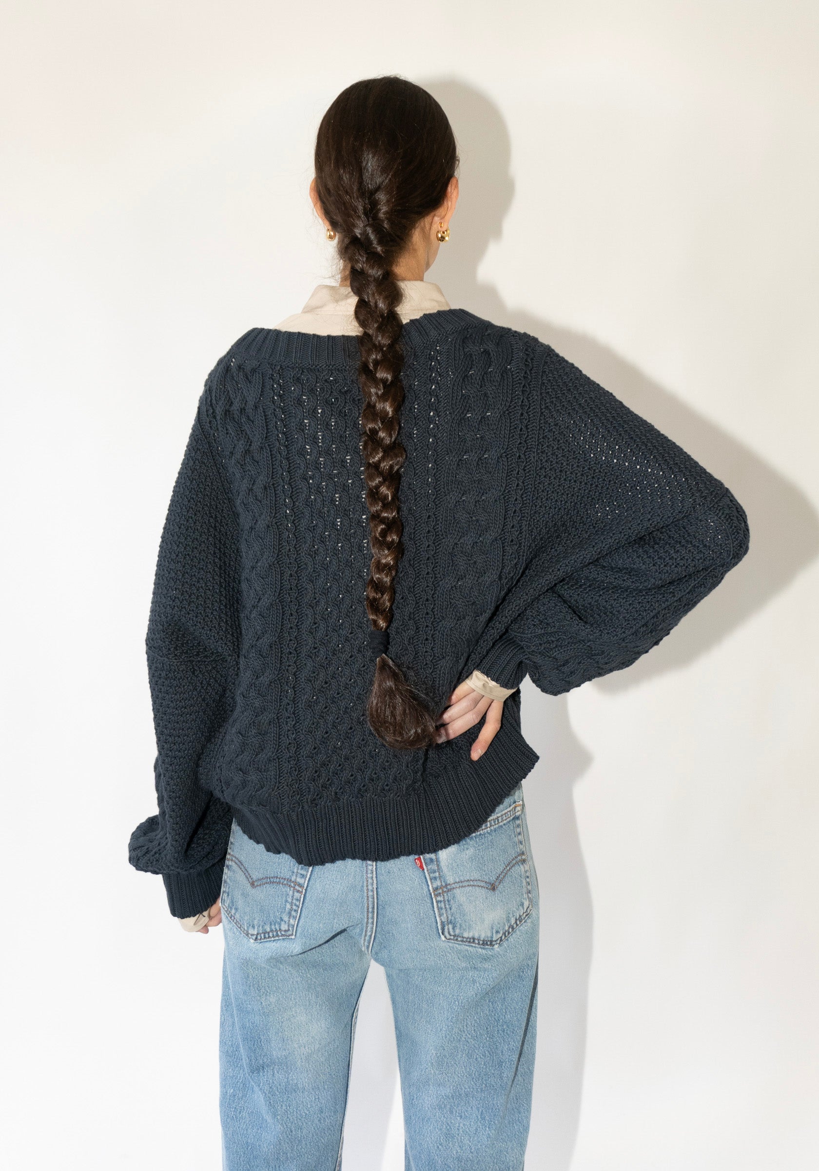 Fisherman Sweater in Navy