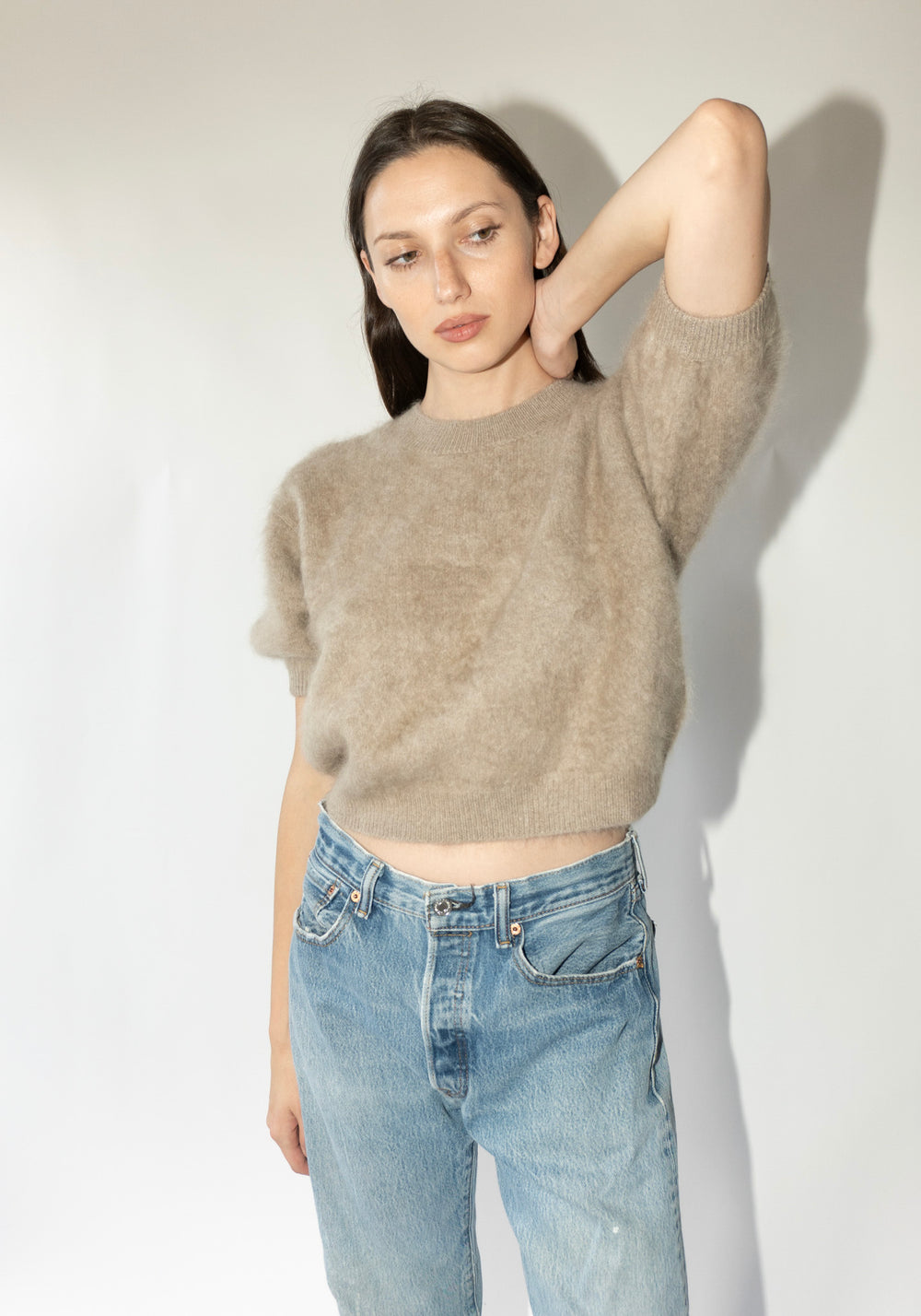 Lisa Yang Juniper Sweater in Mole Brushed