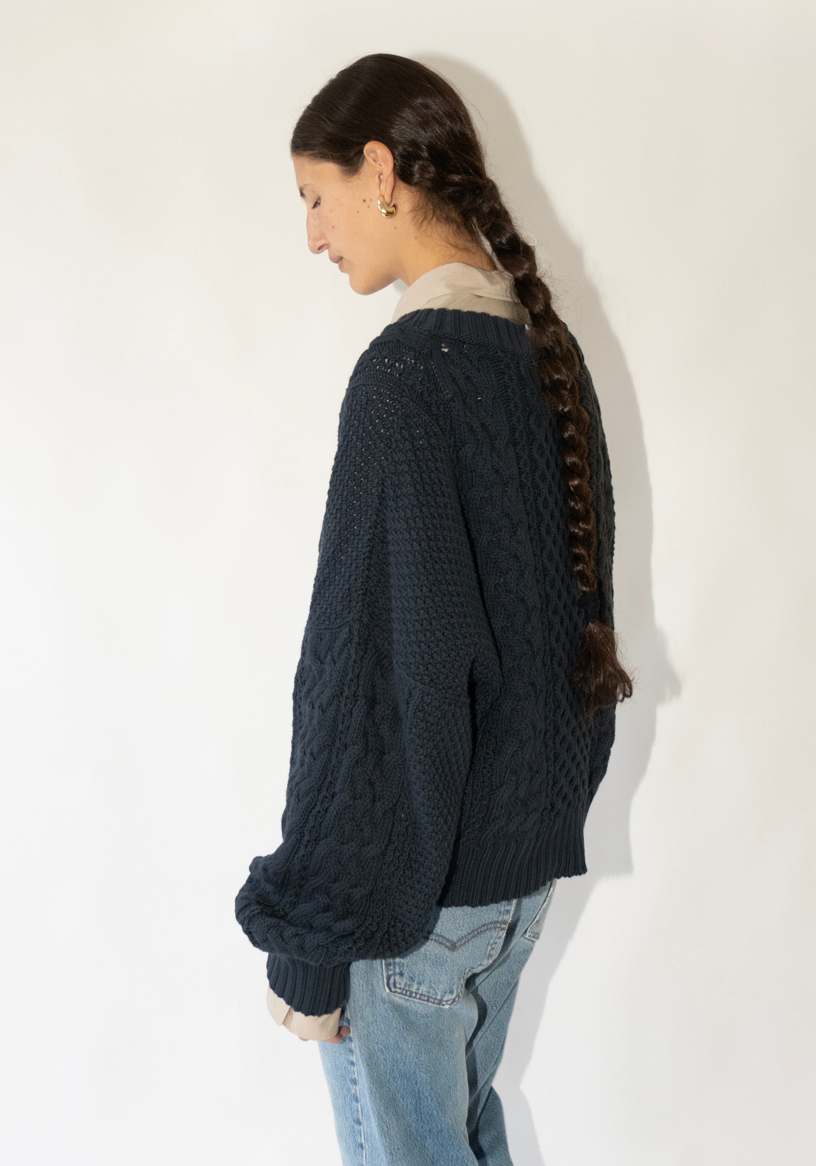 Fisherman Sweater in Navy