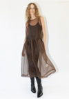 Silk Organza Gathered Isabella Dress in Chestnut