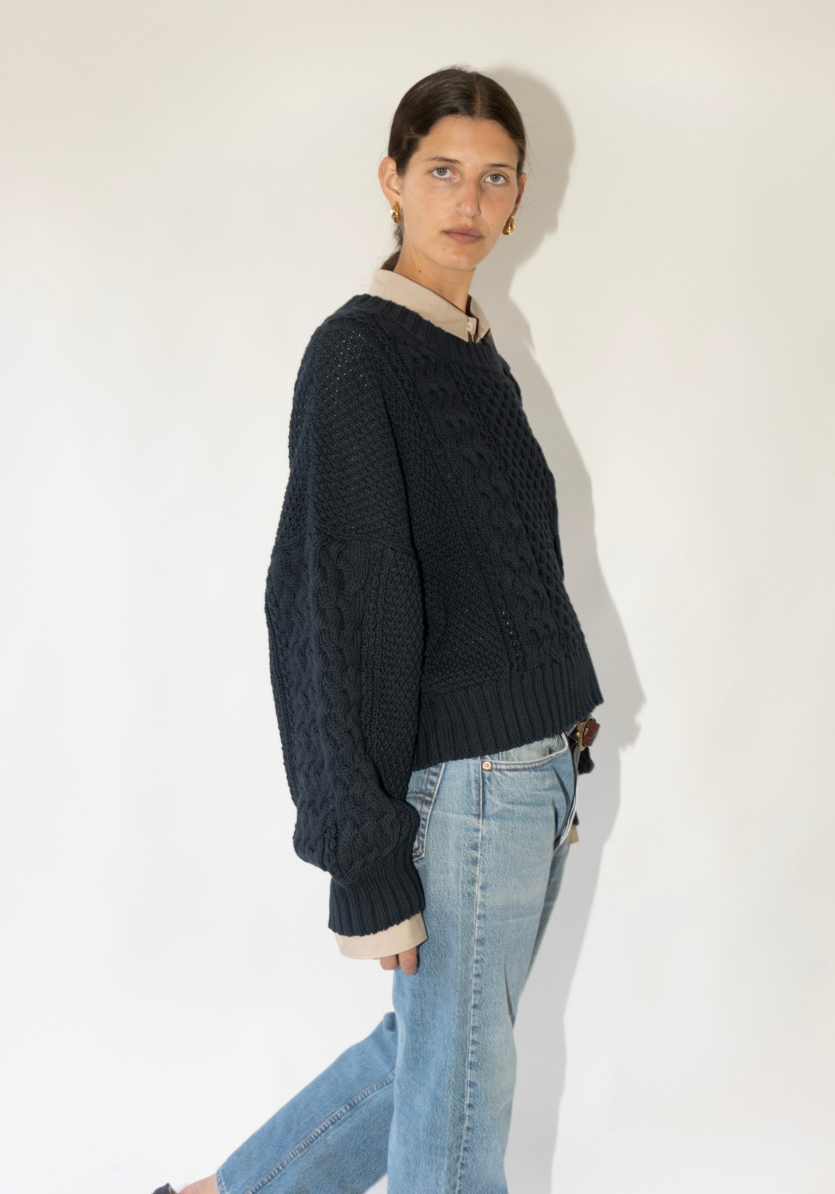 Fisherman Sweater in Navy