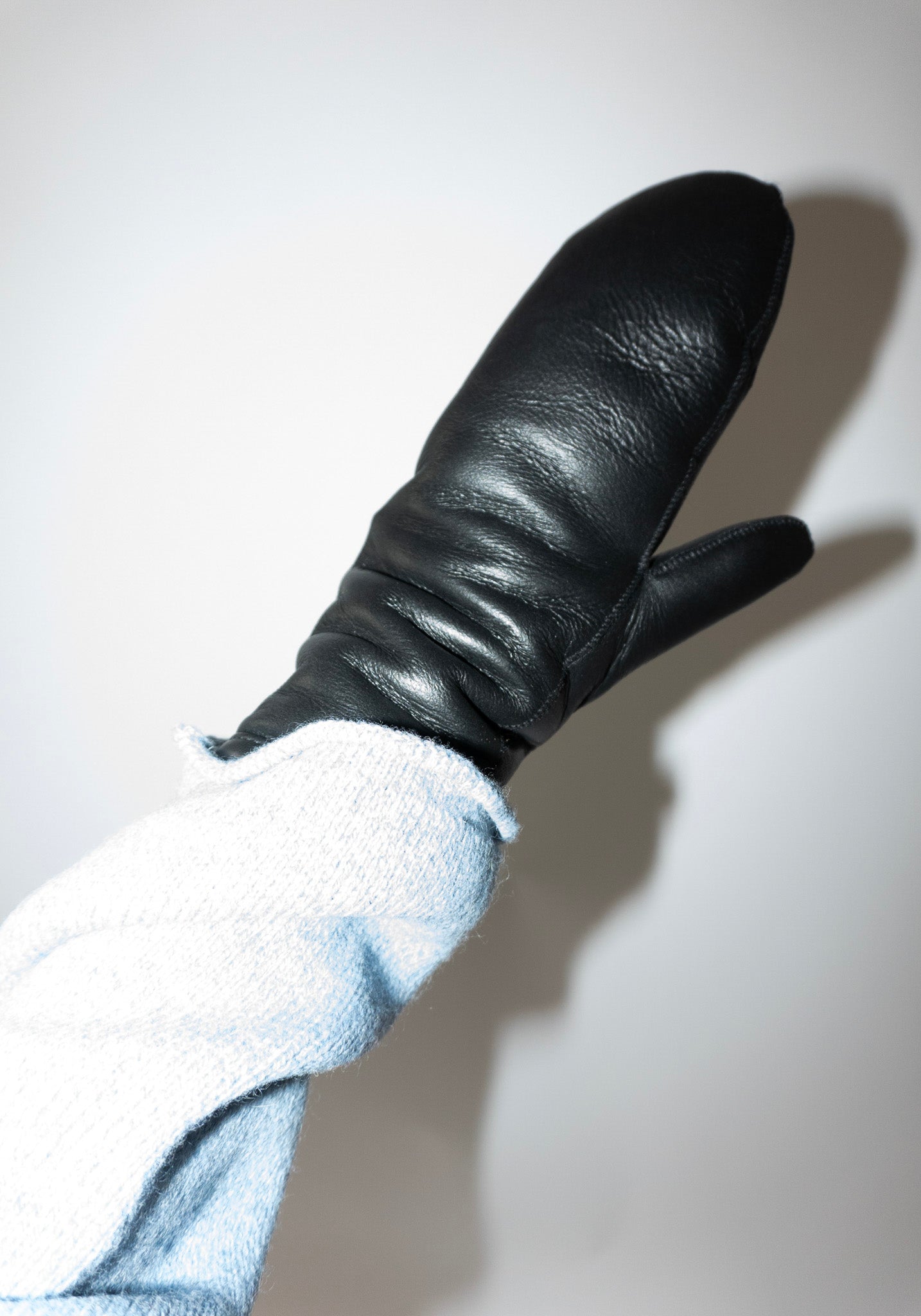 Cawley Black Leather Mittens