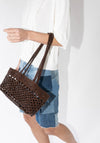 Cordera Wooden Beads Mini Bag in Brown

