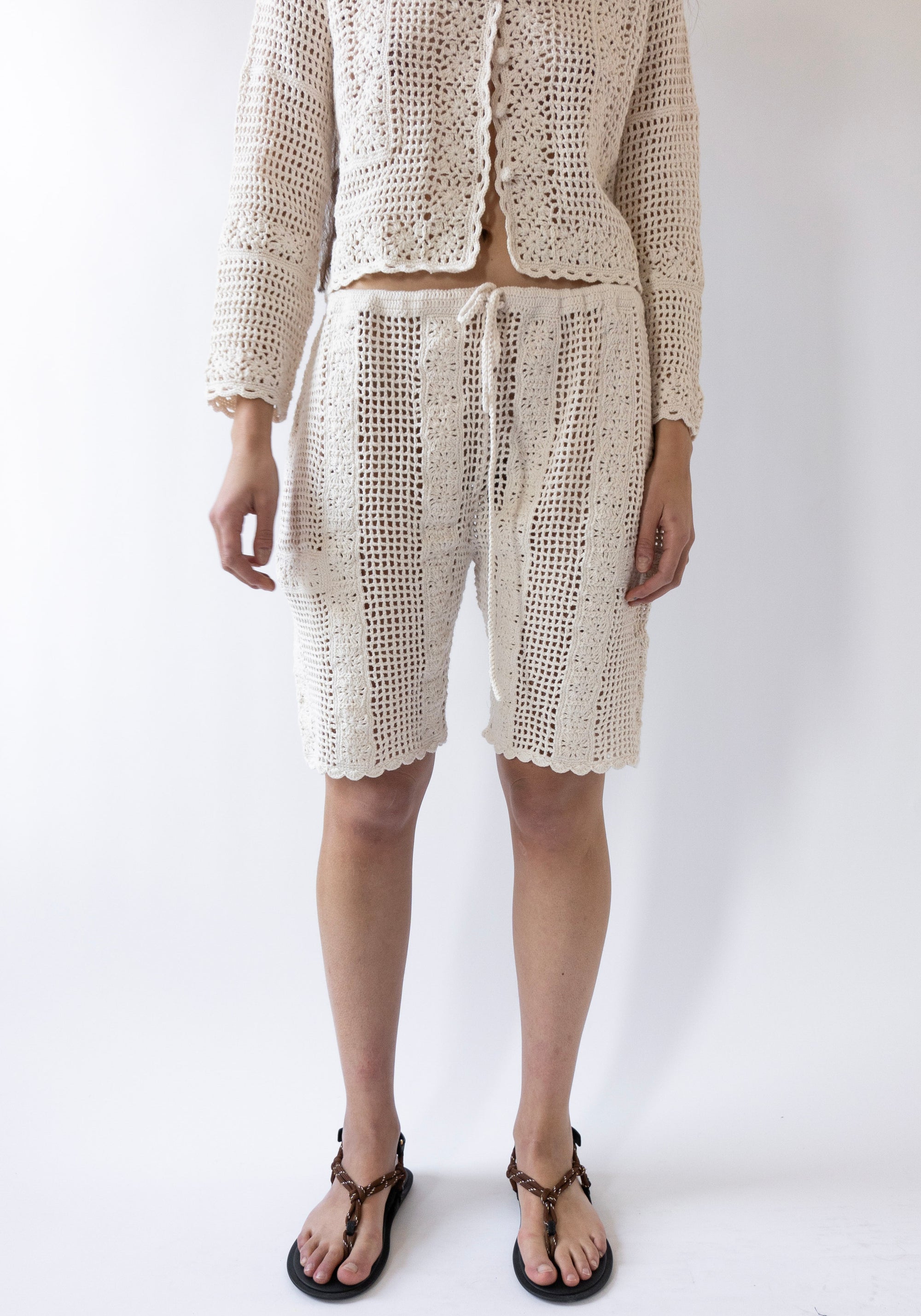 Yaga Henri Crochet Short in Cream