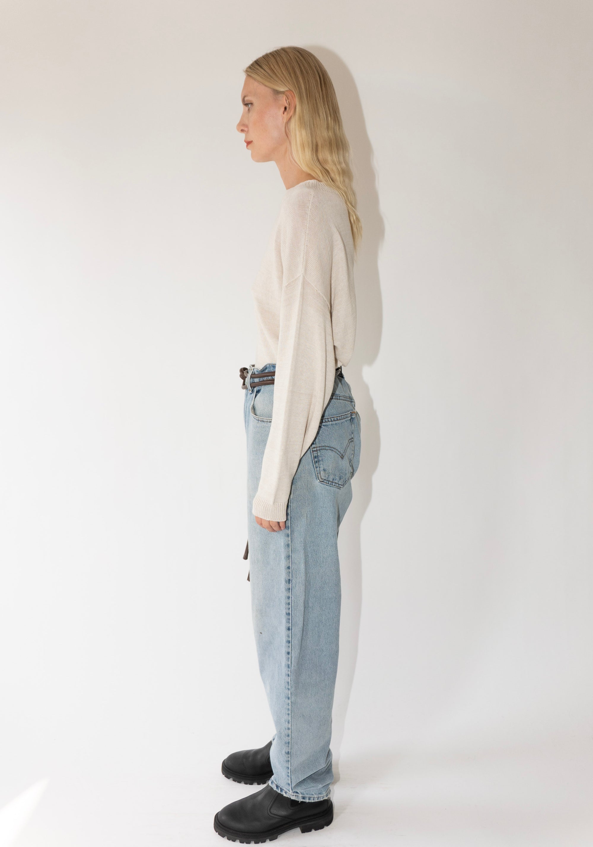 Francie Pebble Knit Sweater in Creme