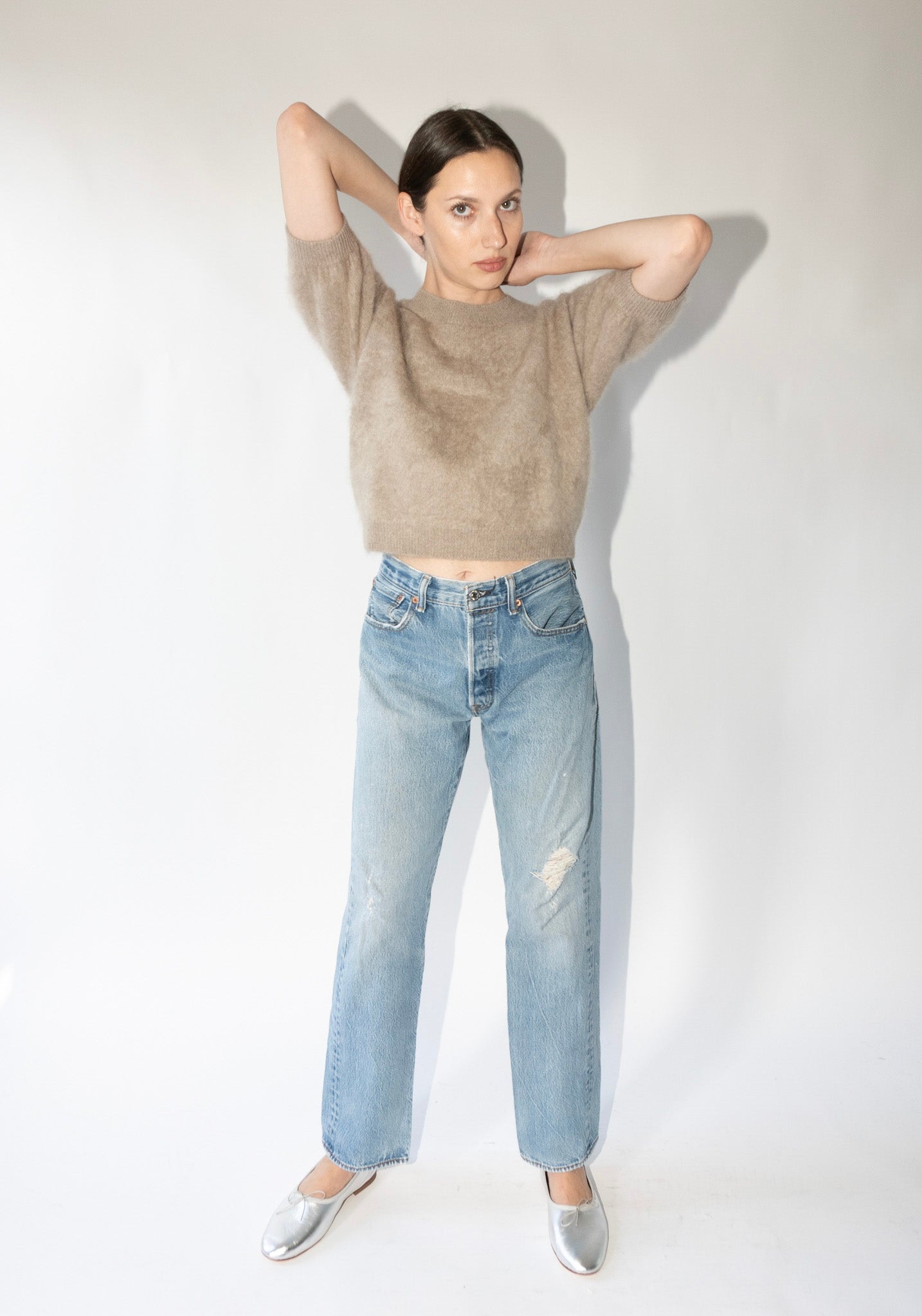 Lisa Yang Juniper Sweater in Mole Brushed