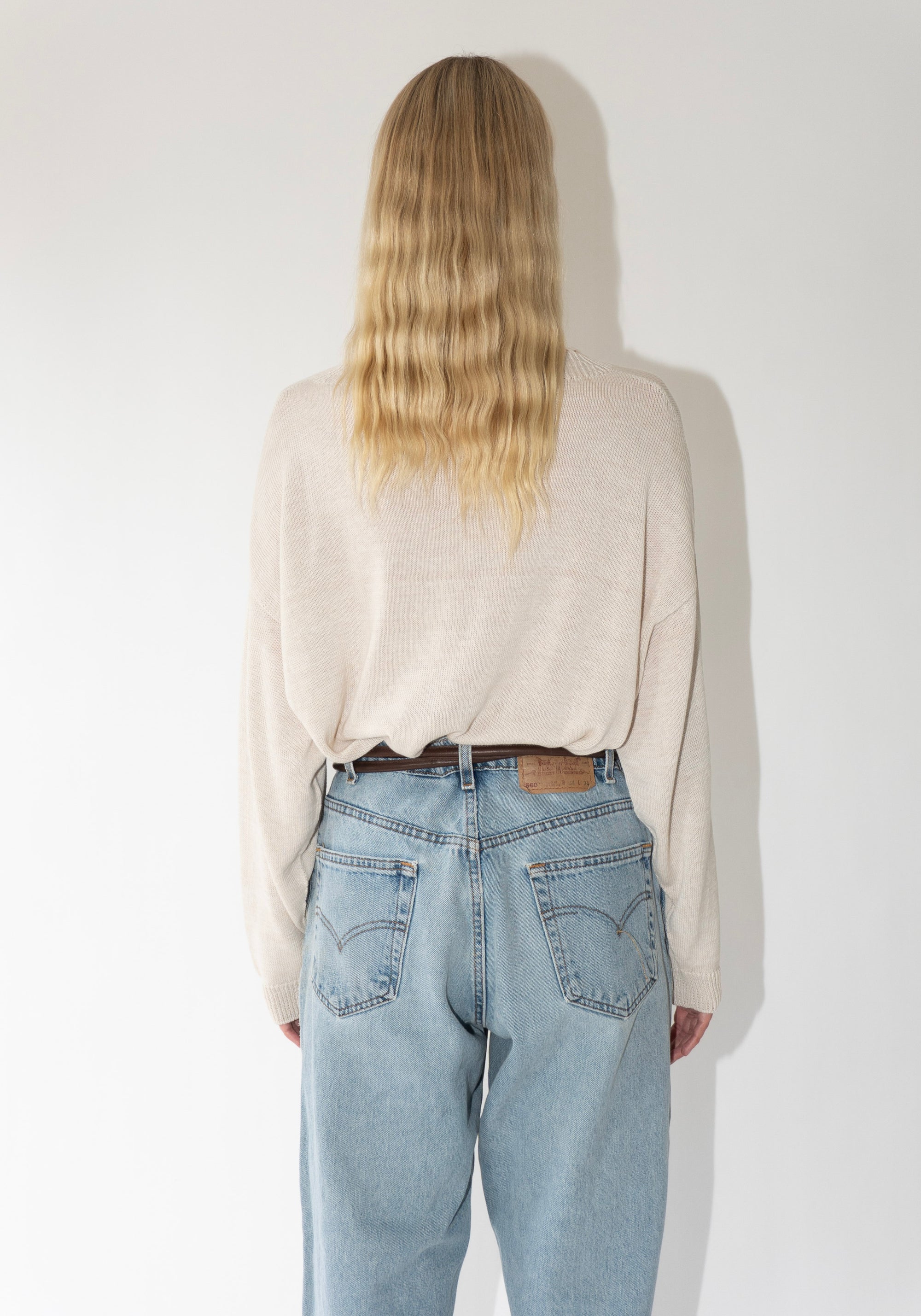 Francie Pebble Knit Sweater in Creme