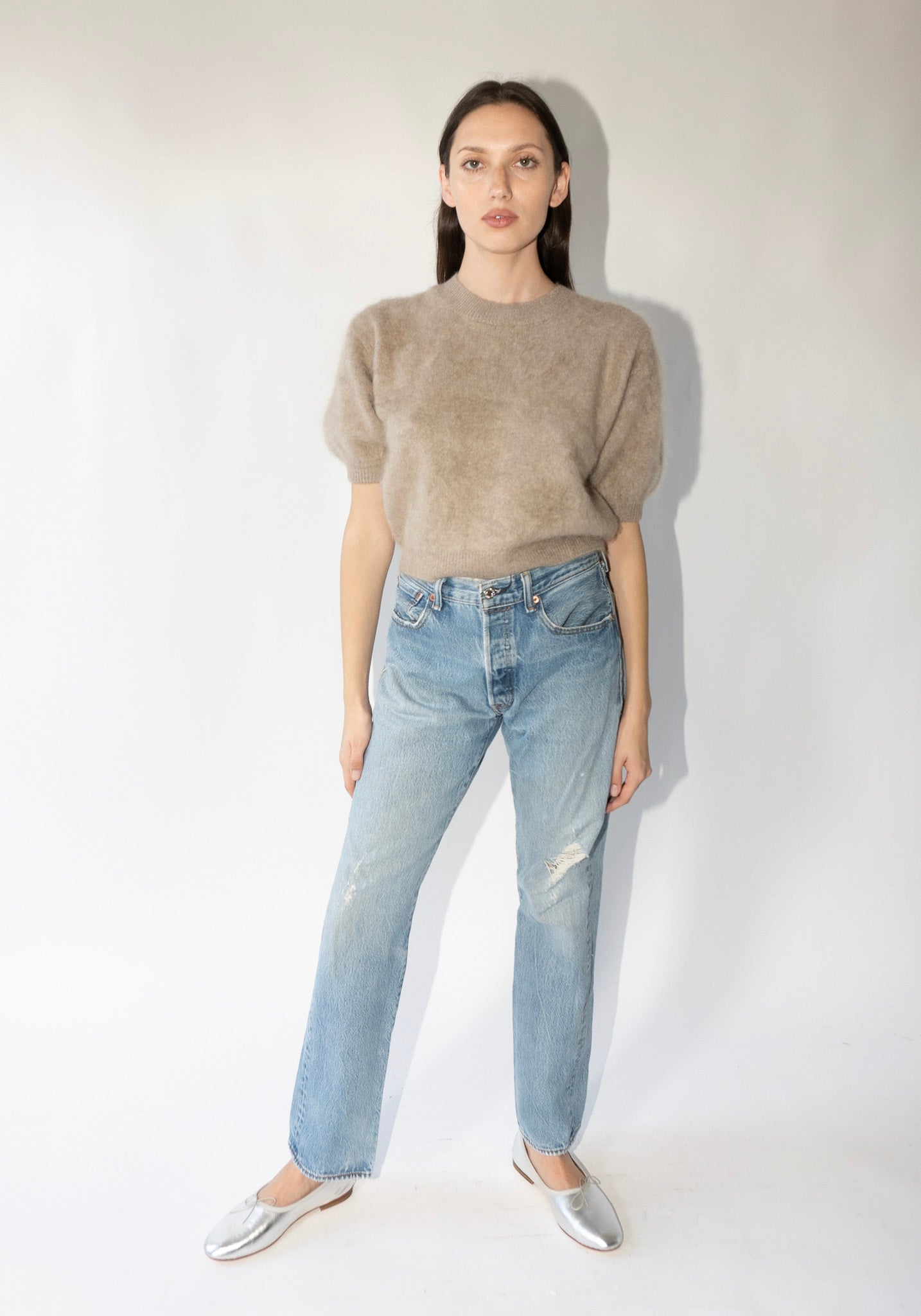 Lisa Yang Juniper Sweater in Mole Brushed