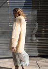 Ruben Mid Length Shearling Coat in Butter