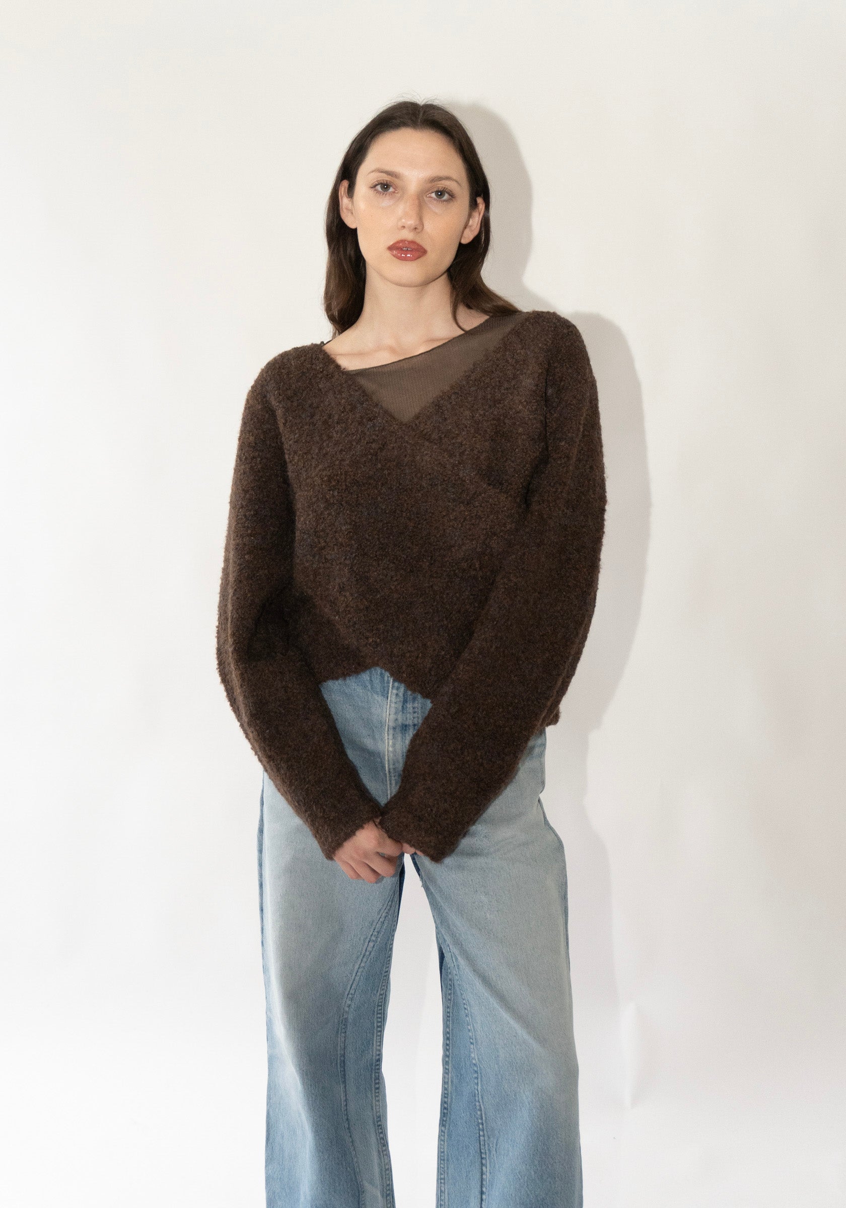 Deiji Studios Crossover Sweater in Brown