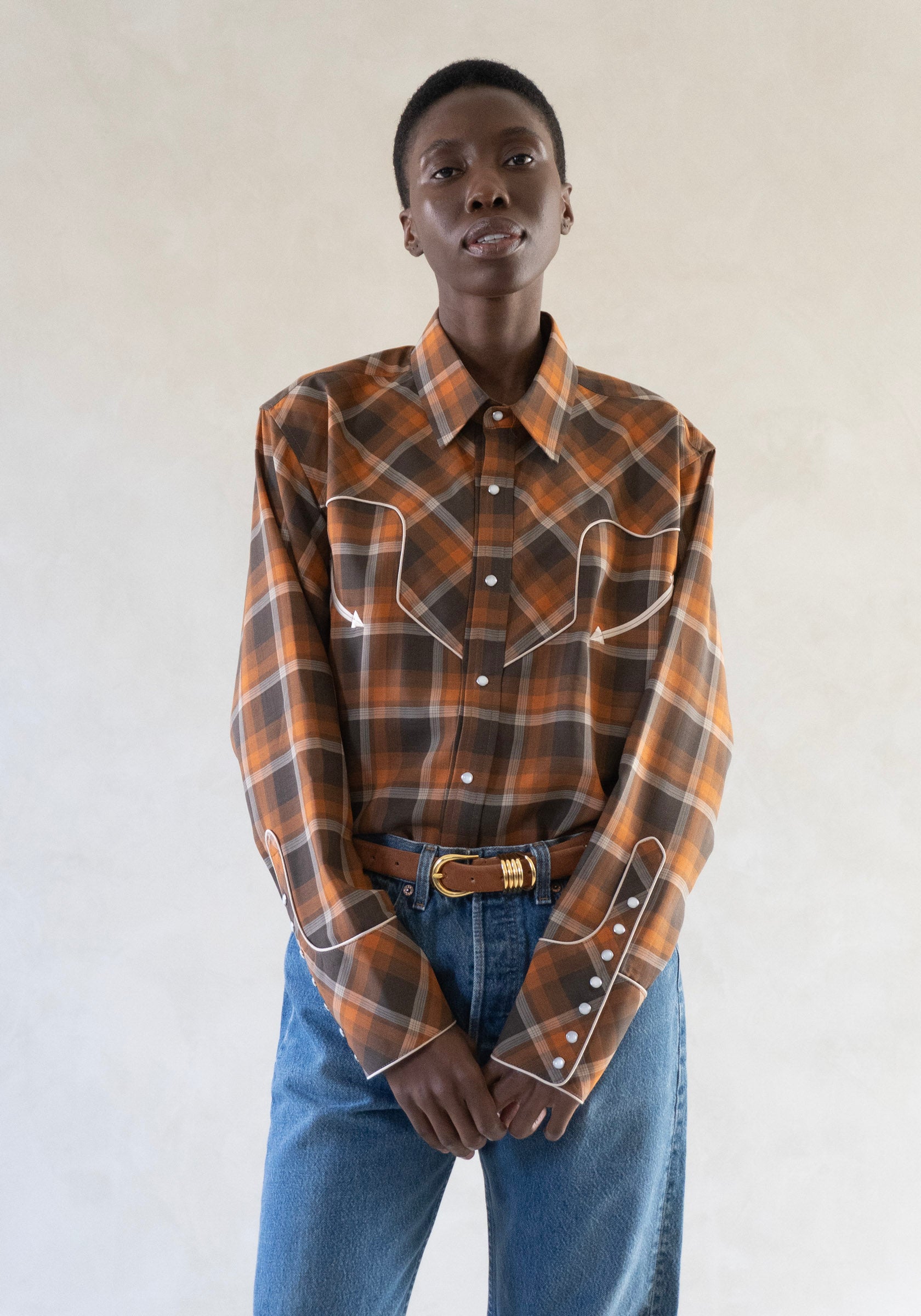 6397 Western Shirt in Red Rock