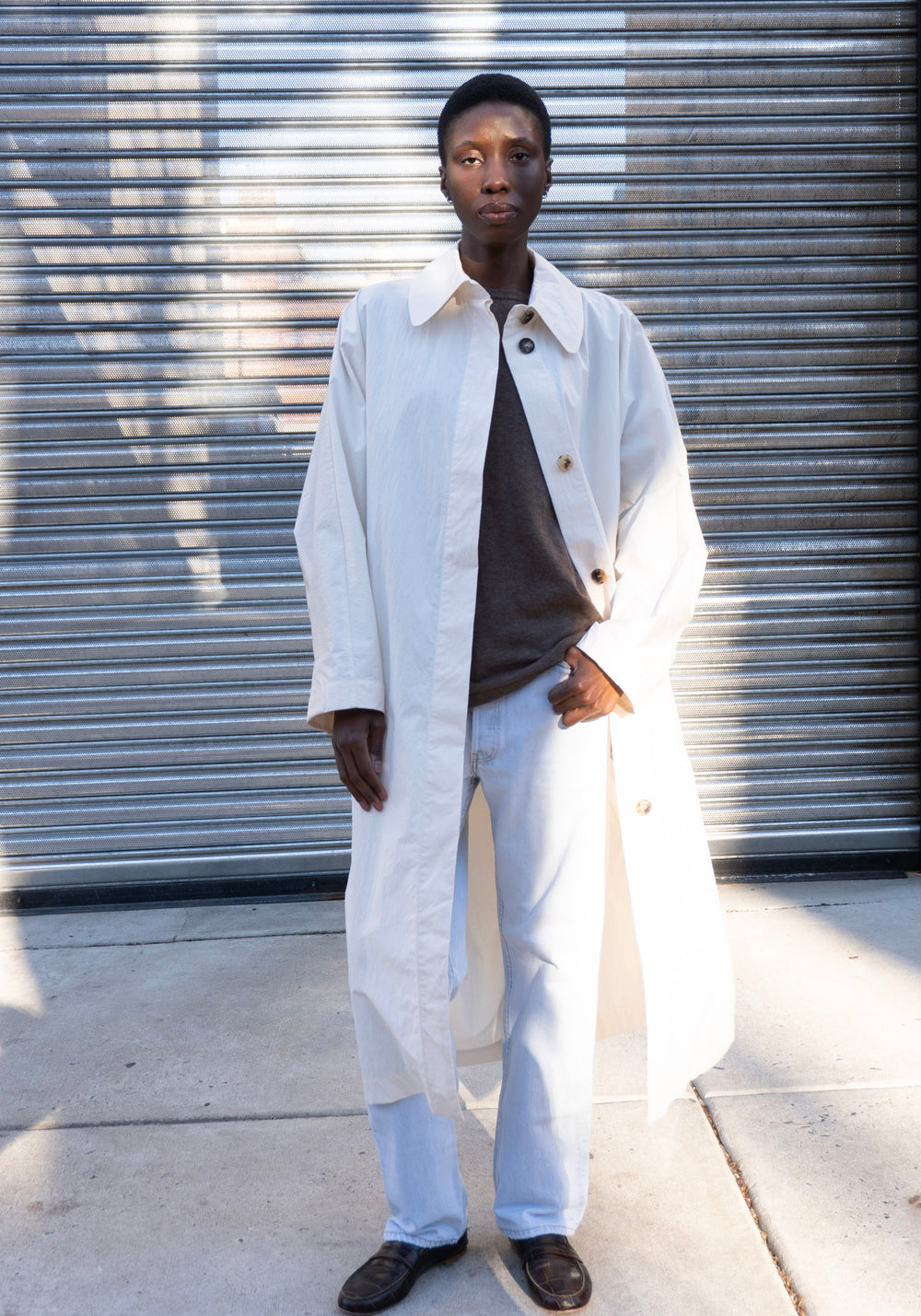 Cordera Batwing Trench in Cream